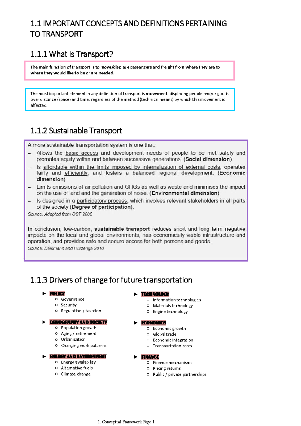 1.1 Key Concepts and Definitions in Transportation Studies - Studocu