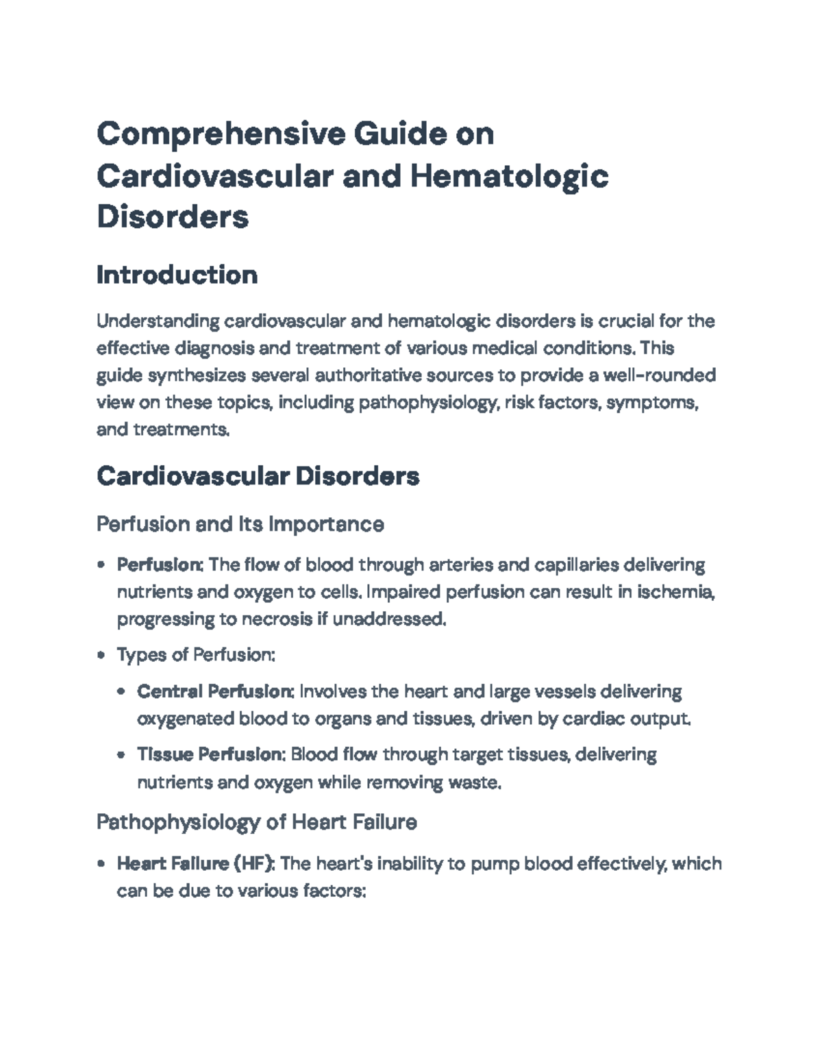 Comprehensive Guide on Cardiovascular & Hematologic Disorders ...