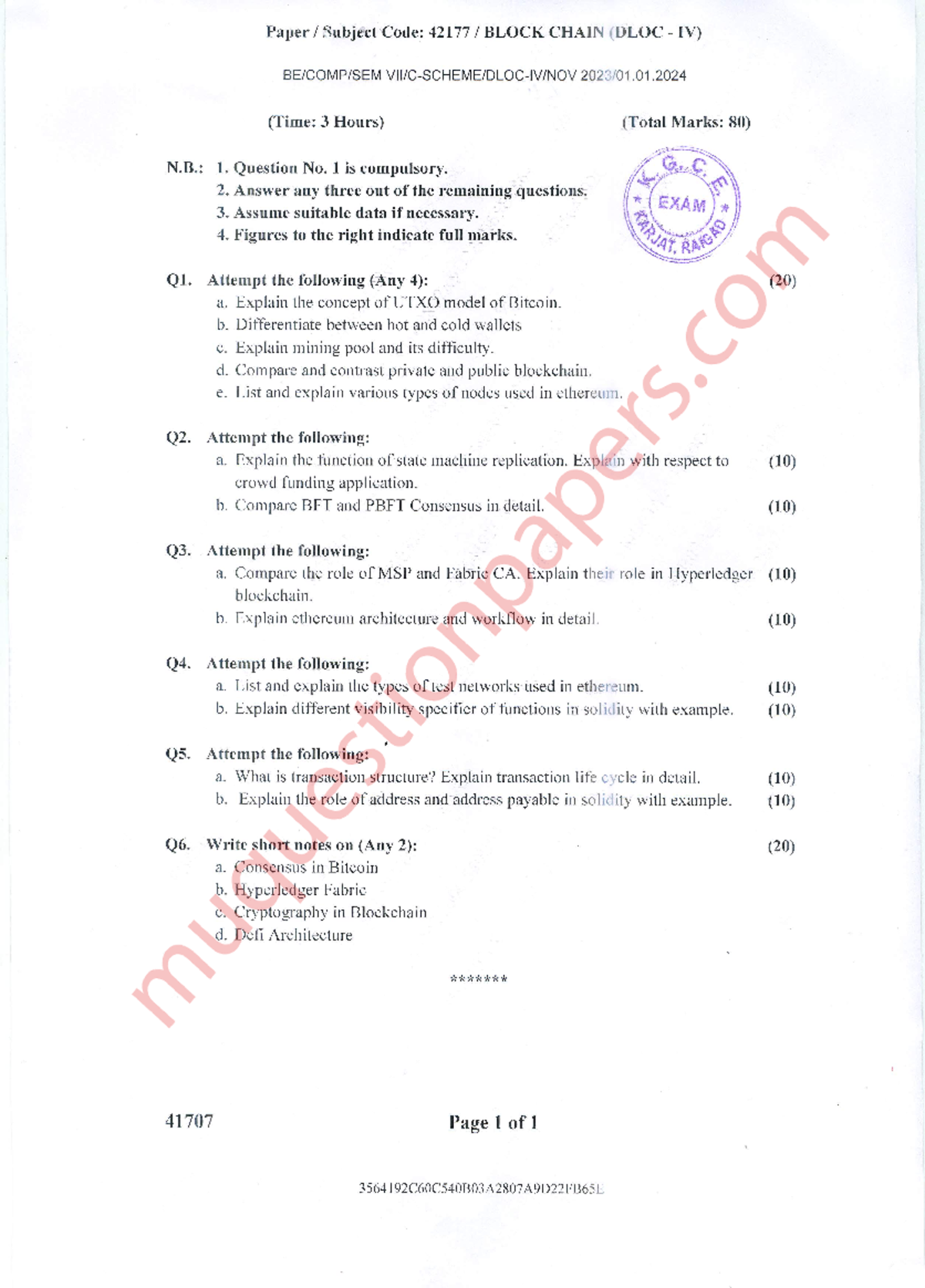 Computer Engineering Sem-7 Dec 2023 DLOC IV Blockchain Rev 2019 C ...