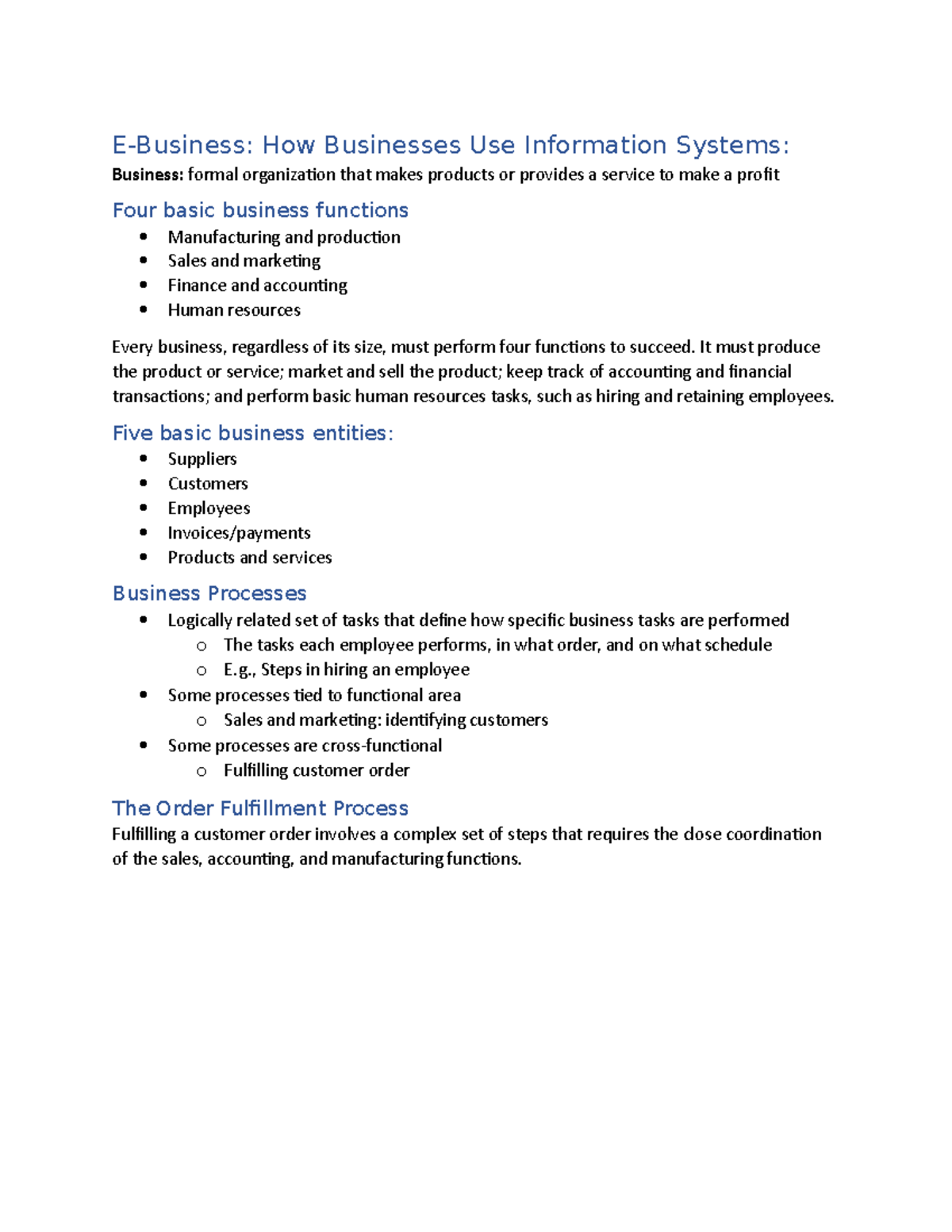 Chapter 2 - Résumé Management Information Systems - How Businesses Use ...