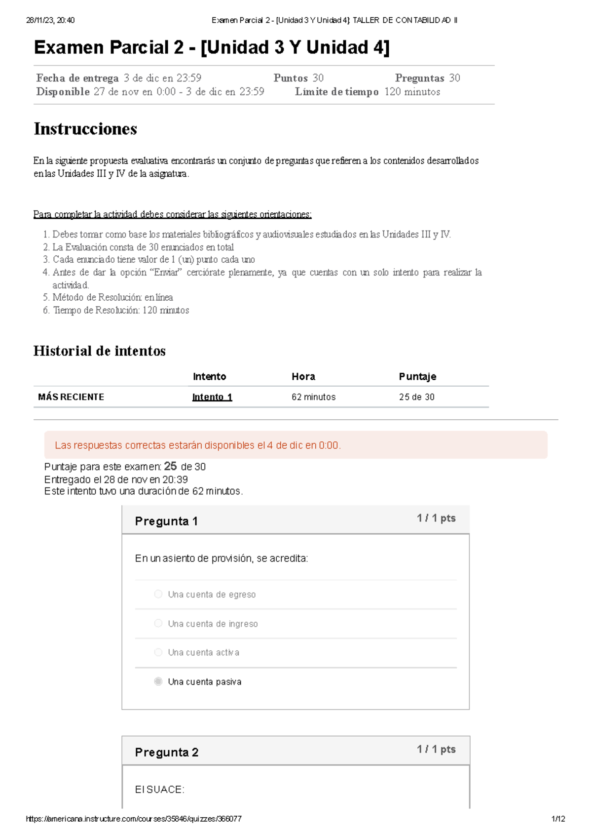 Examen Parcial 2 - Contabilidad II [Unidades 3 y 4] - Studocu