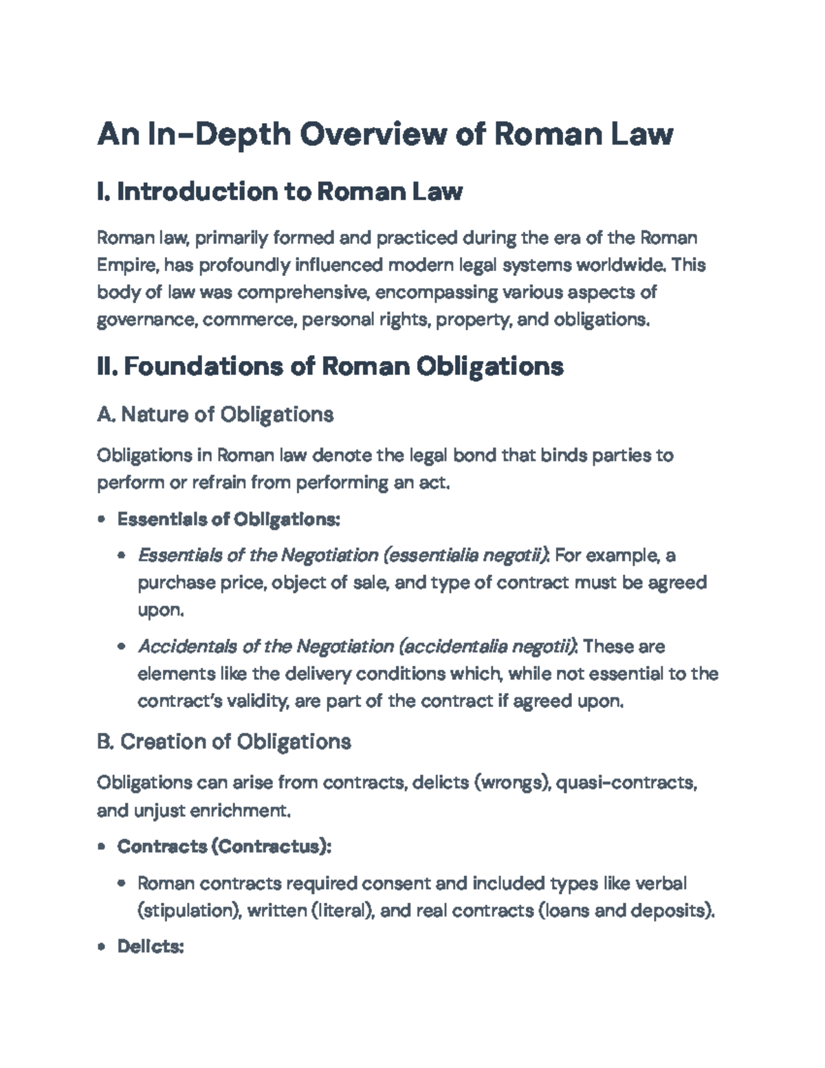 In-Depth Overview of Roman Law: Obligations and Legal Procedures - An ...
