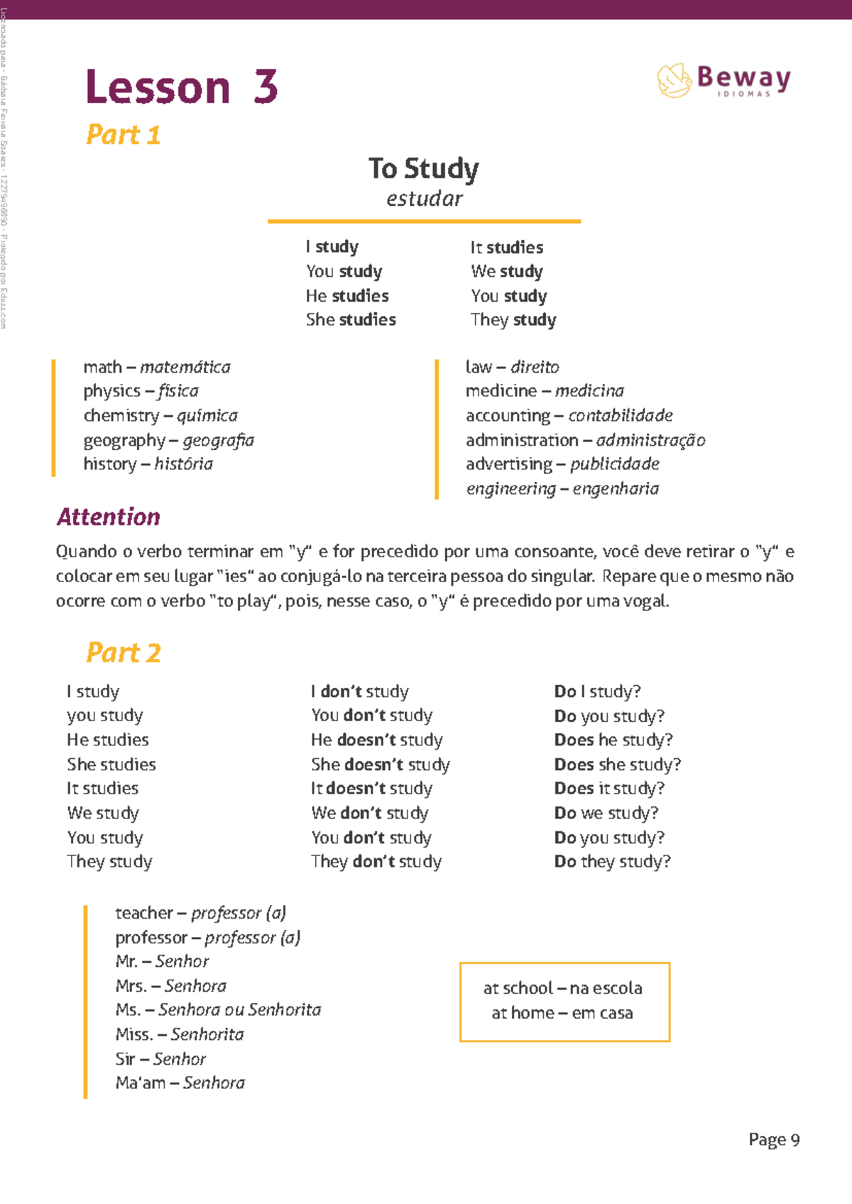 Lesson 3: Basic English Study Guide - Course Code: B Elements - Studocu