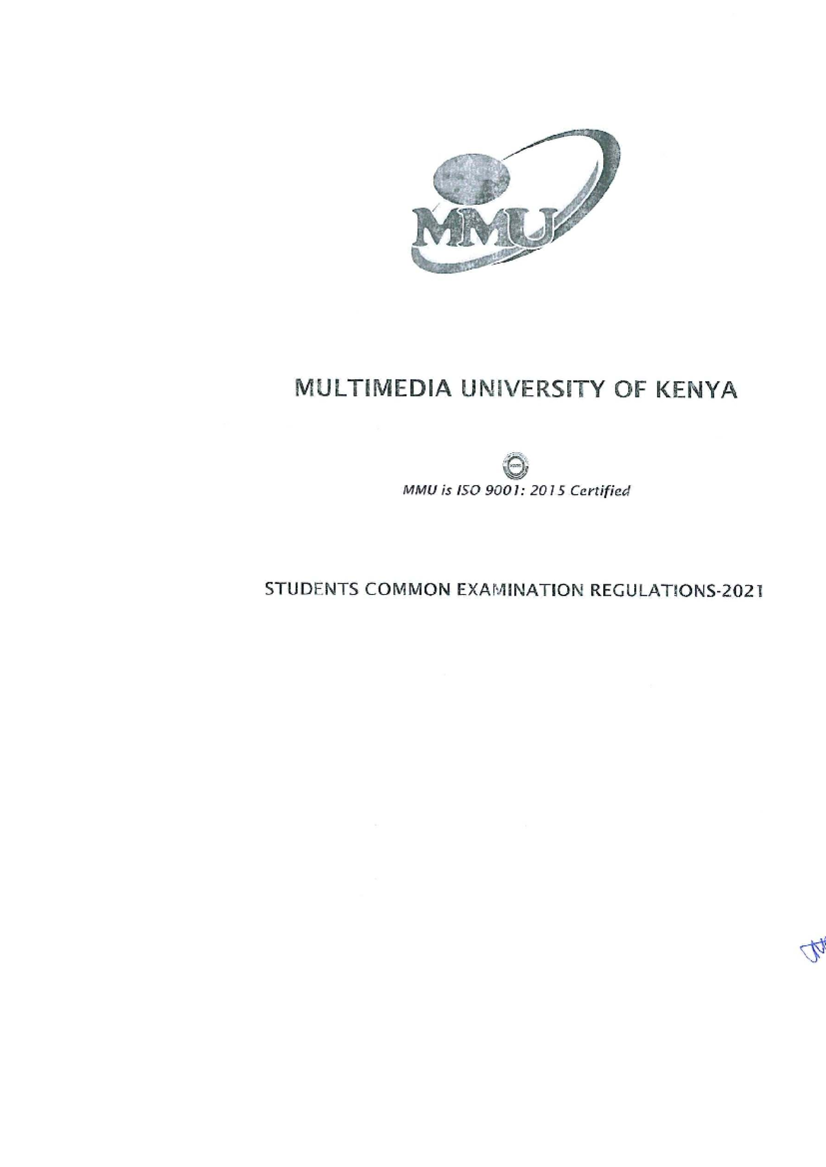 MMU Common Examination Regulations - 2021 Guide for Students - Studocu