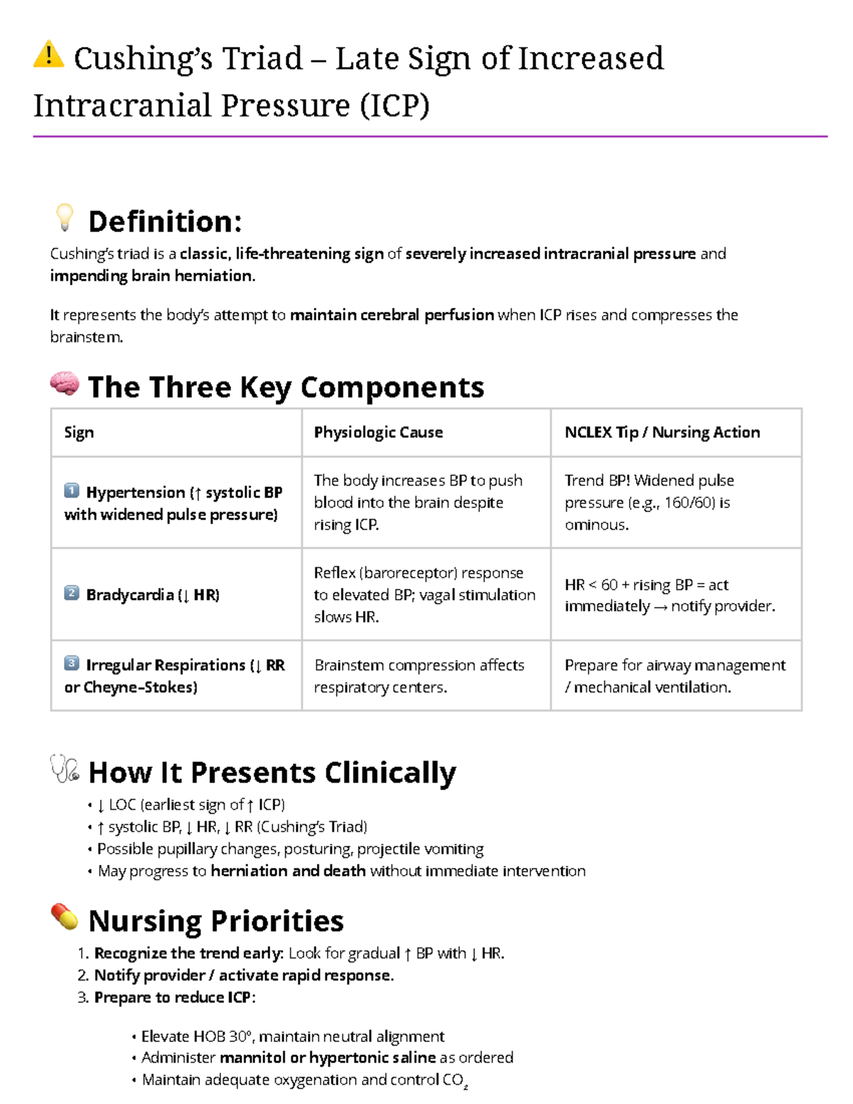Signs Of Herniation Triad