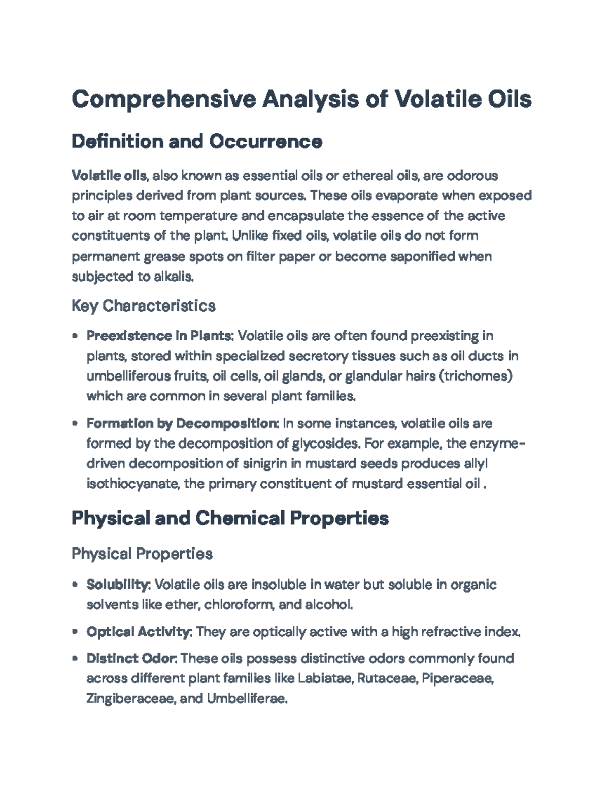 Comprehensive Overview of Volatile Oils: Properties & Extraction ...