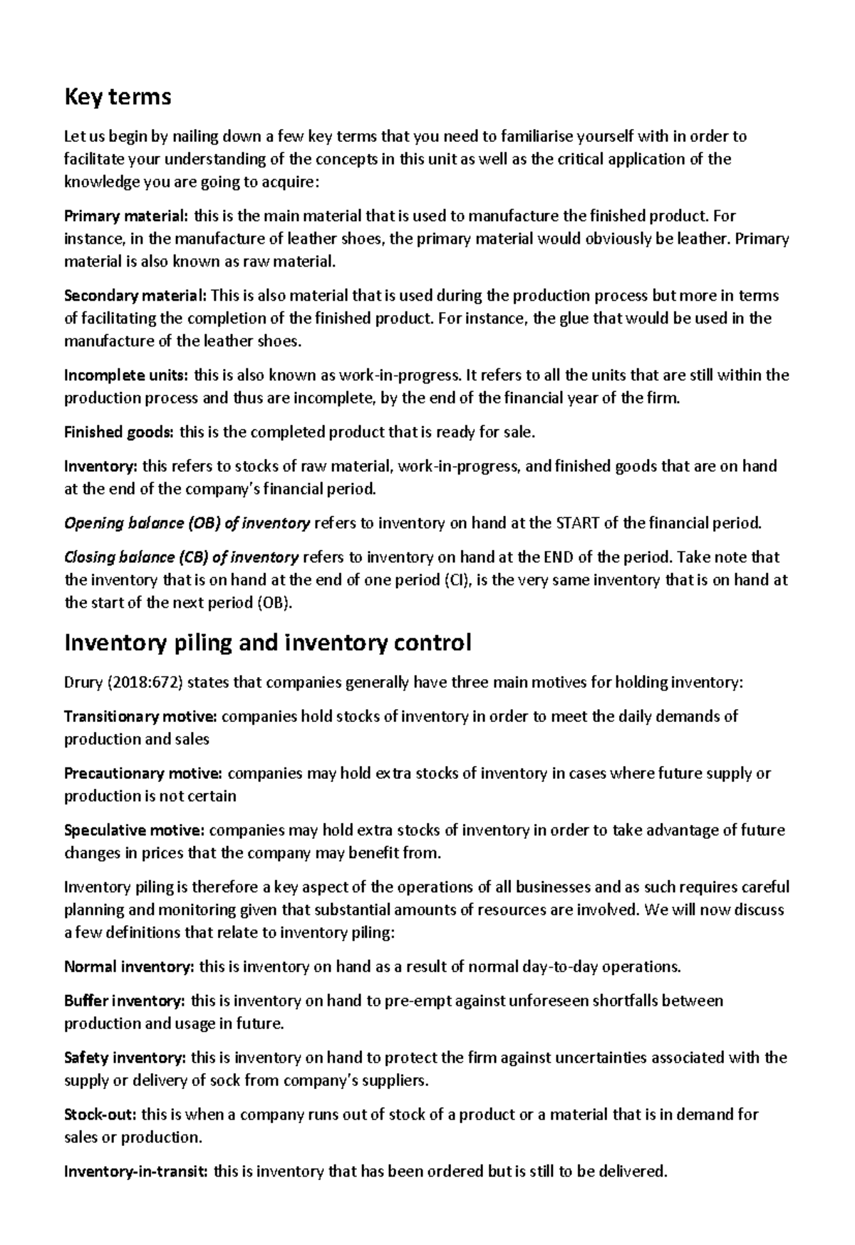 Management accounting and finance 2A 3 - Key terms Let us begin by ...