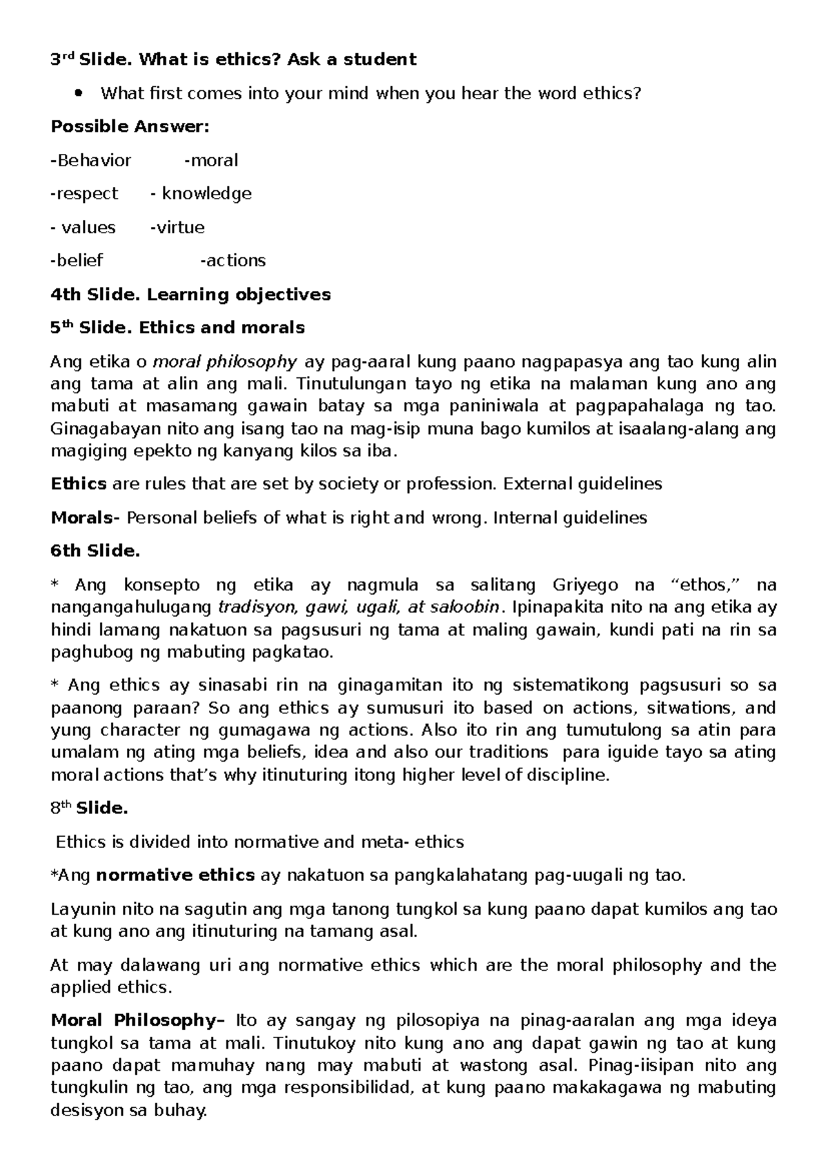 Ethics (PHIL 101) - Comprehensive Study Notes on Moral Philosophy - Studocu
