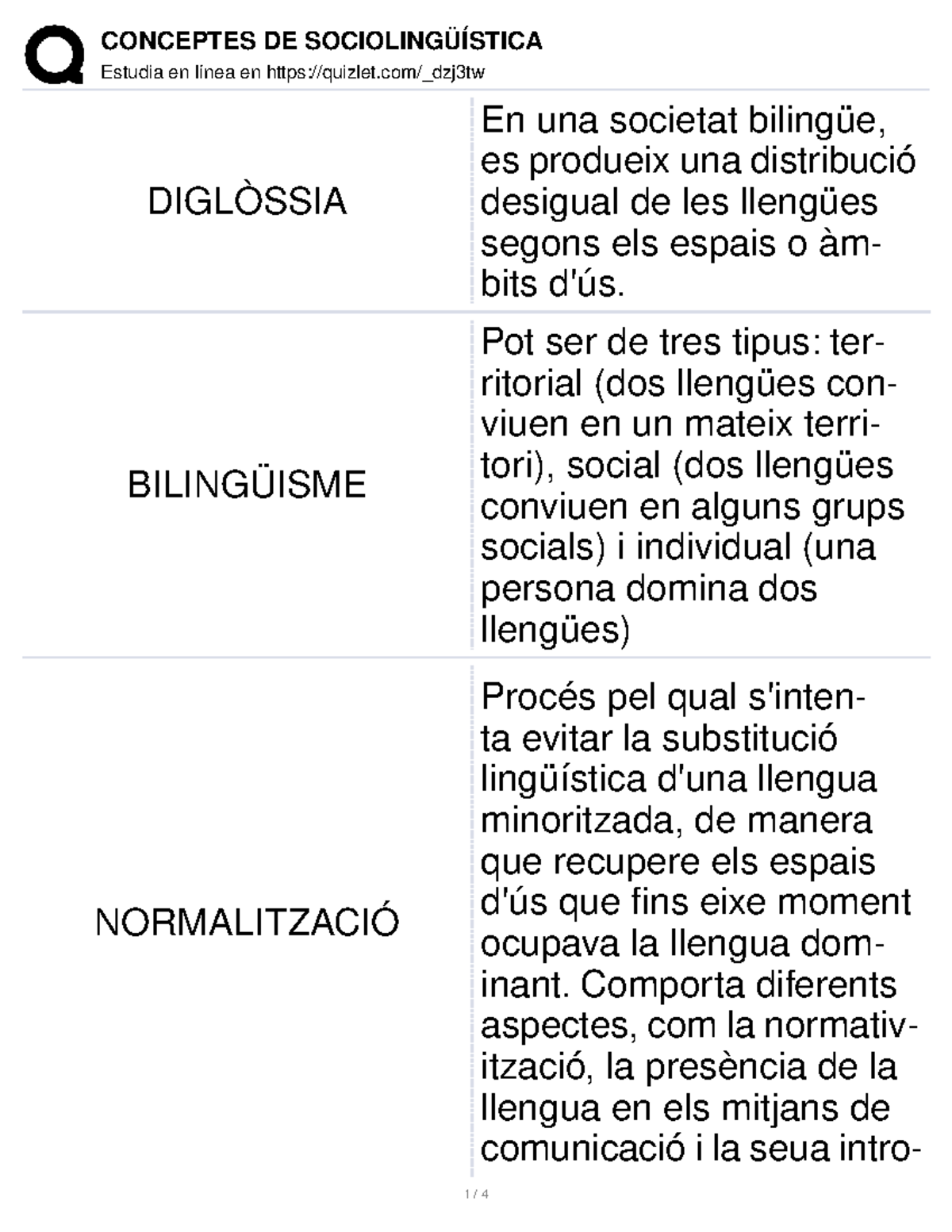 Conceptes Clau de Sociolingüística en Bilingüisme i Diglòssia - Studocu