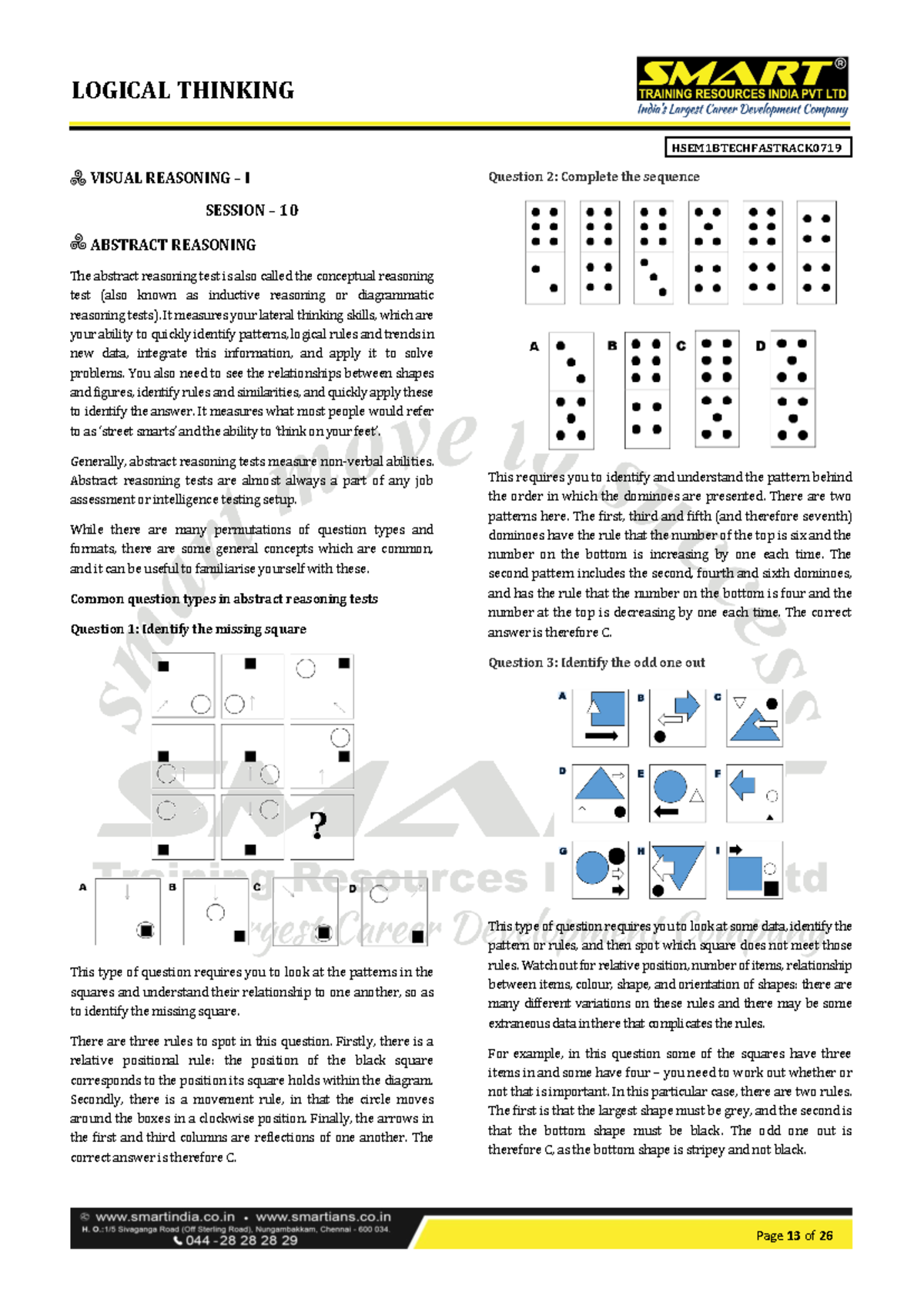 HSEM1BTECHFASTRACK - Visual Reasoning Lecture Notes - Abstract ...