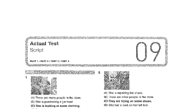 New Economy TOEIC LC Actual Test 09 Script Analysis - Studocu