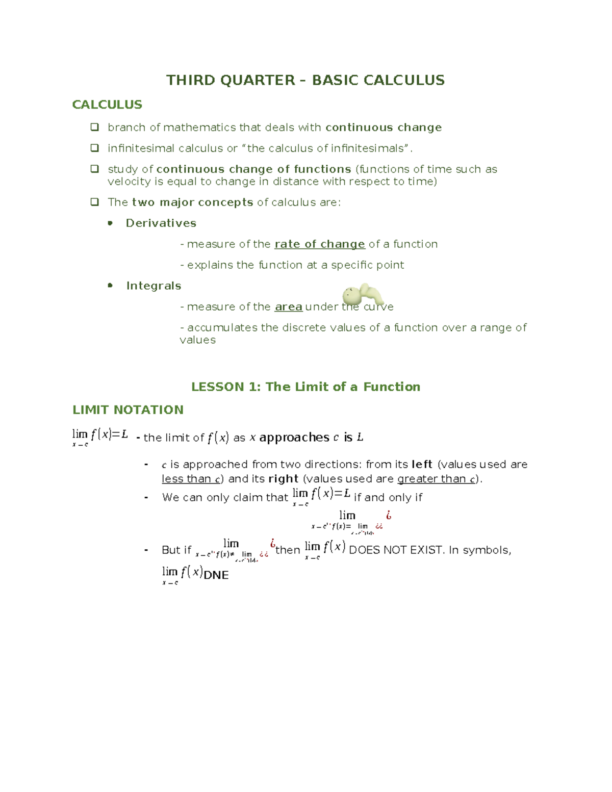 Third Quarter - Basic Calculus - THIRD QUARTER – BASIC CALCULUS ...