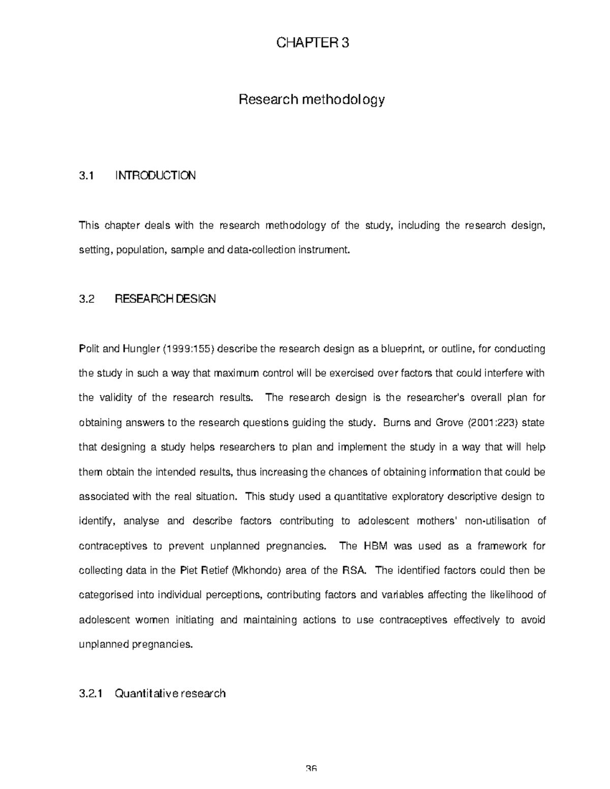 04 Chapter 3 - Research Methodology in Adolescent Mother Study - Studocu