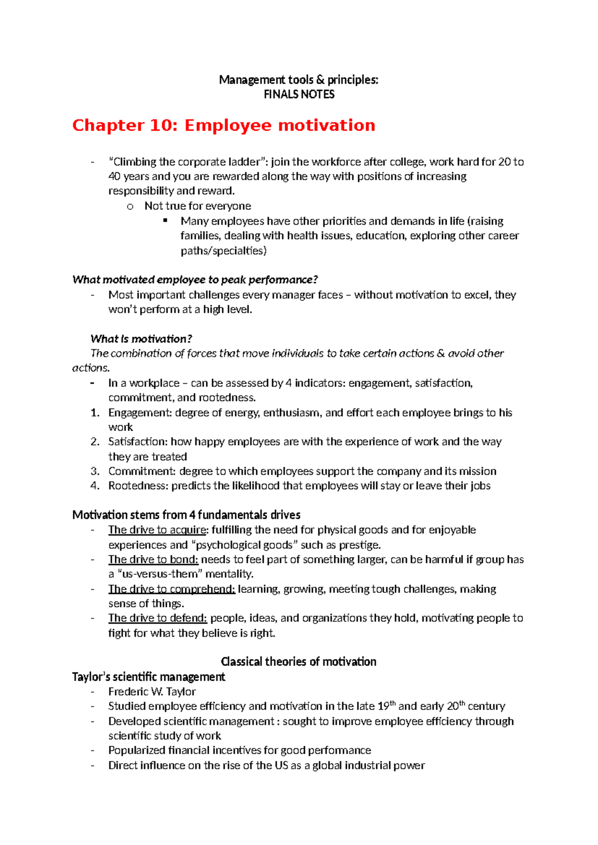 MTP finals notes - Management tools & principles: FINALS NOTES Chapter ...
