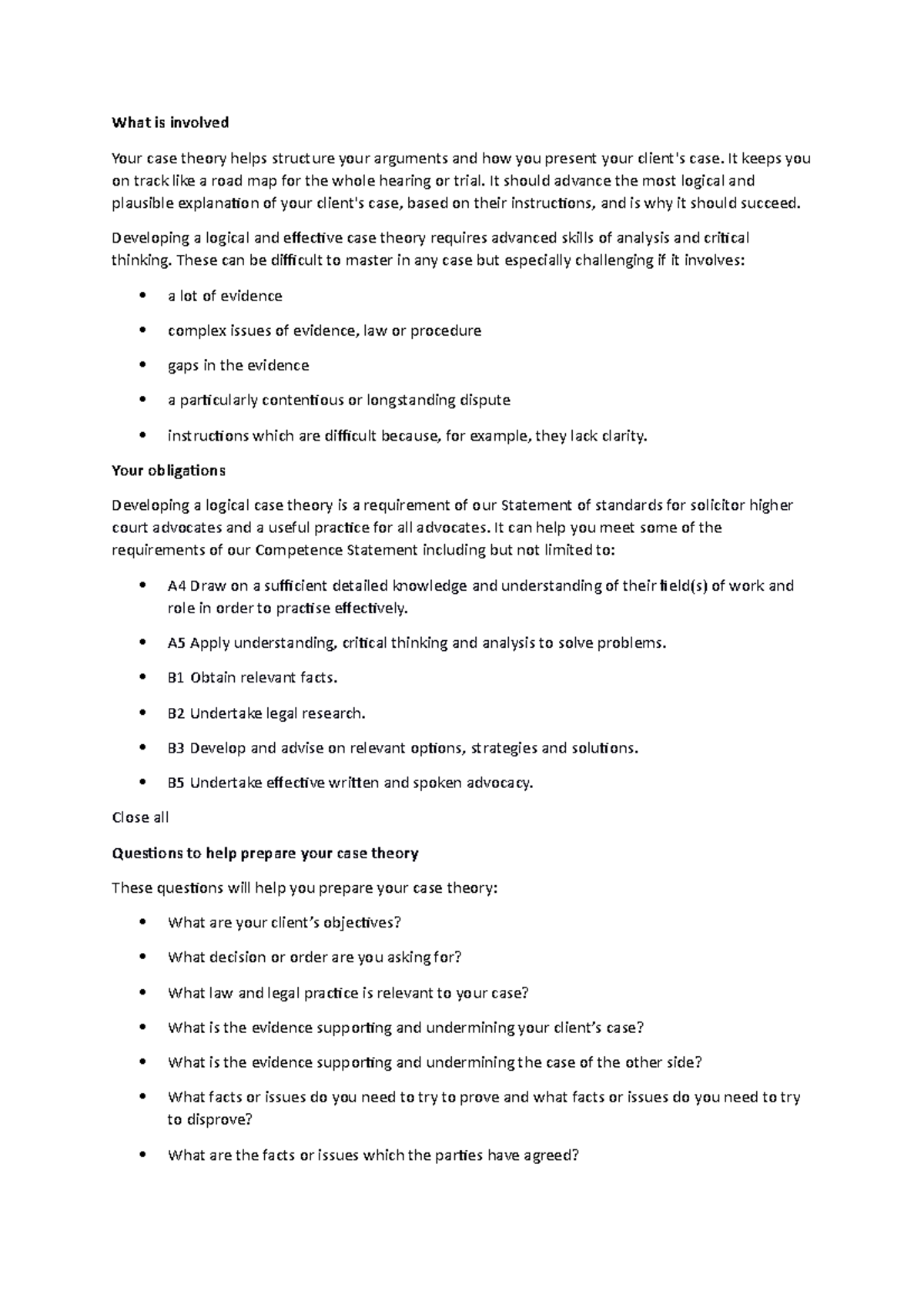 Effective Case Theory Development: A Guide for Legal Advocates - Studocu