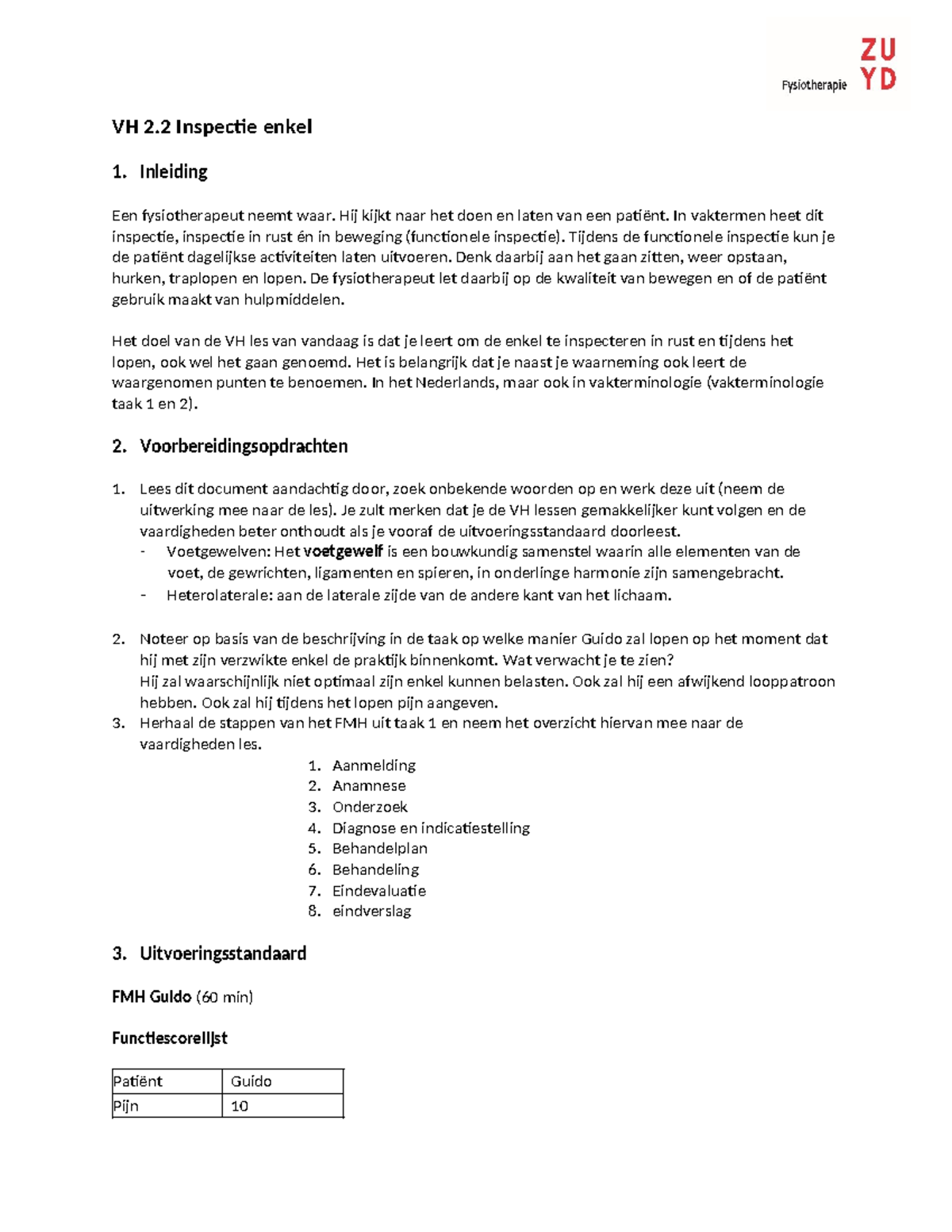 VH 2.2 Inspectie Enkel: Voorbereiding en Uitvoering - Studeersnel