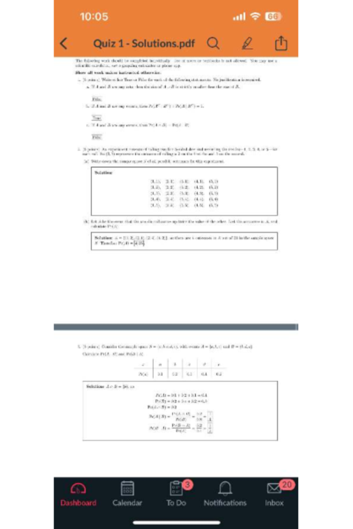 Quiz 66 Solutions for Course 10:05 - Studocu