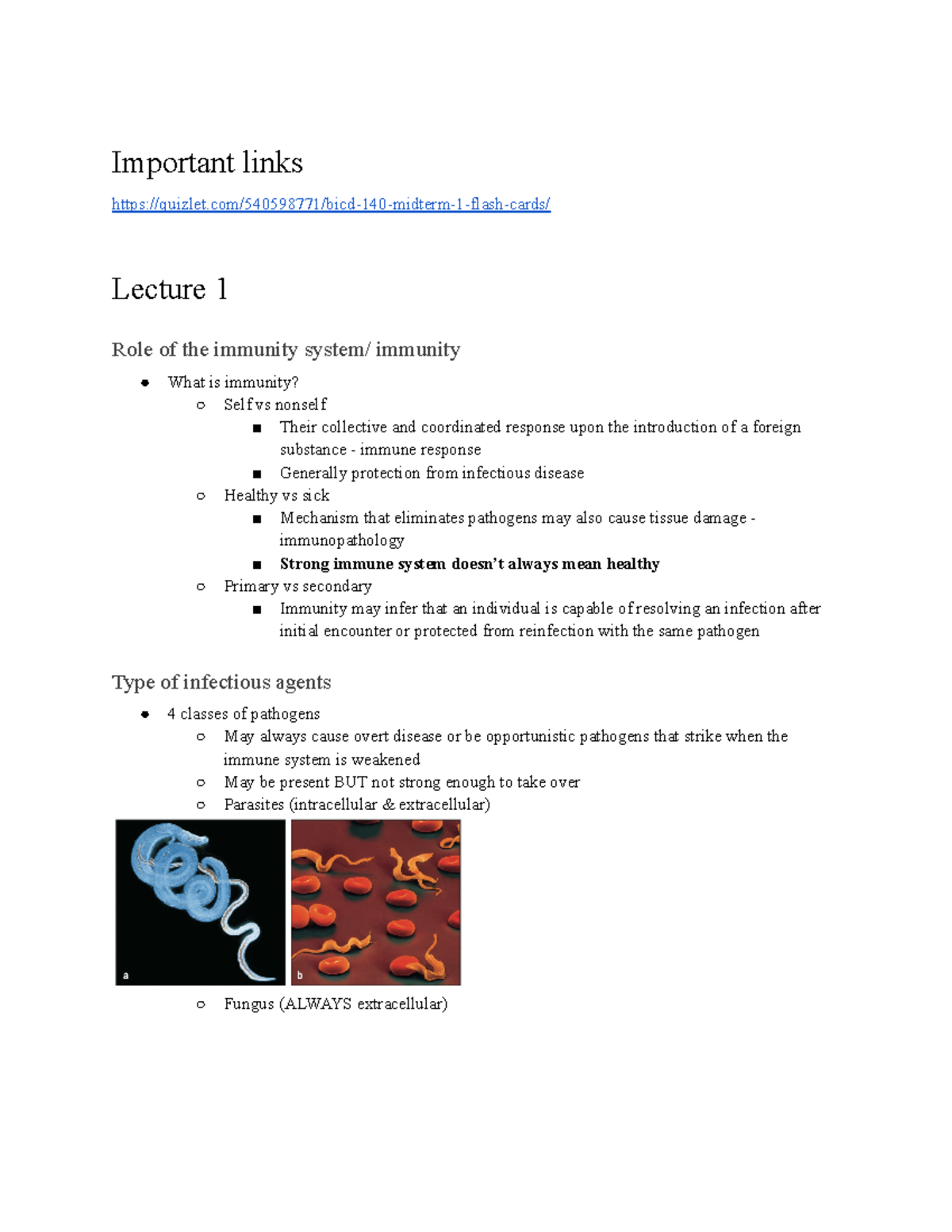 BICD 140 MT1 - Midterm Review Notes on Immunology Concepts - Studocu