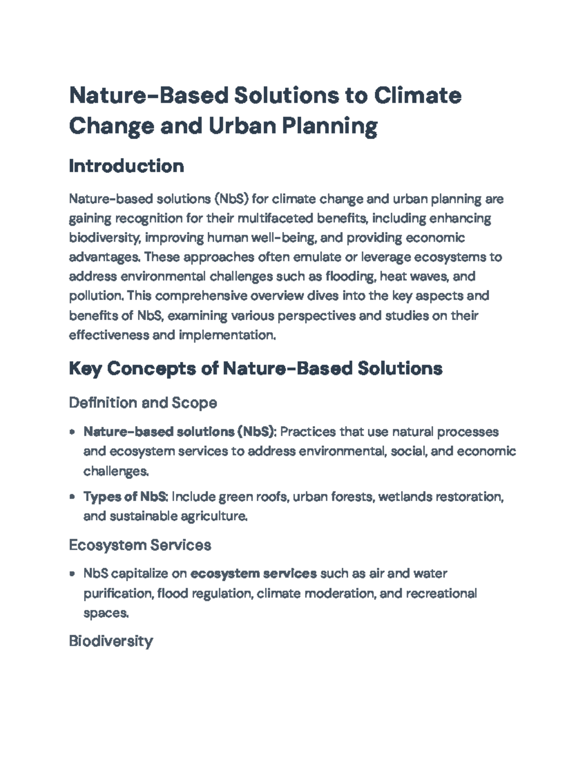 Nature-Based Solutions (NbS) for Climate Change in Urban Planning ...