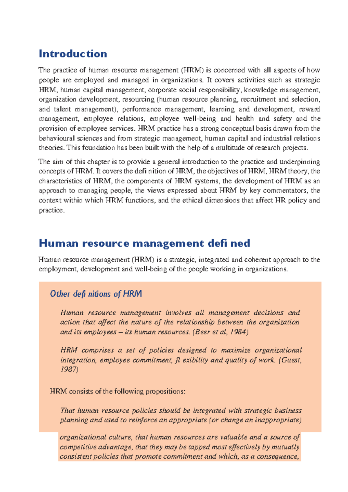 Introduction to Human Resource Management - Studocu