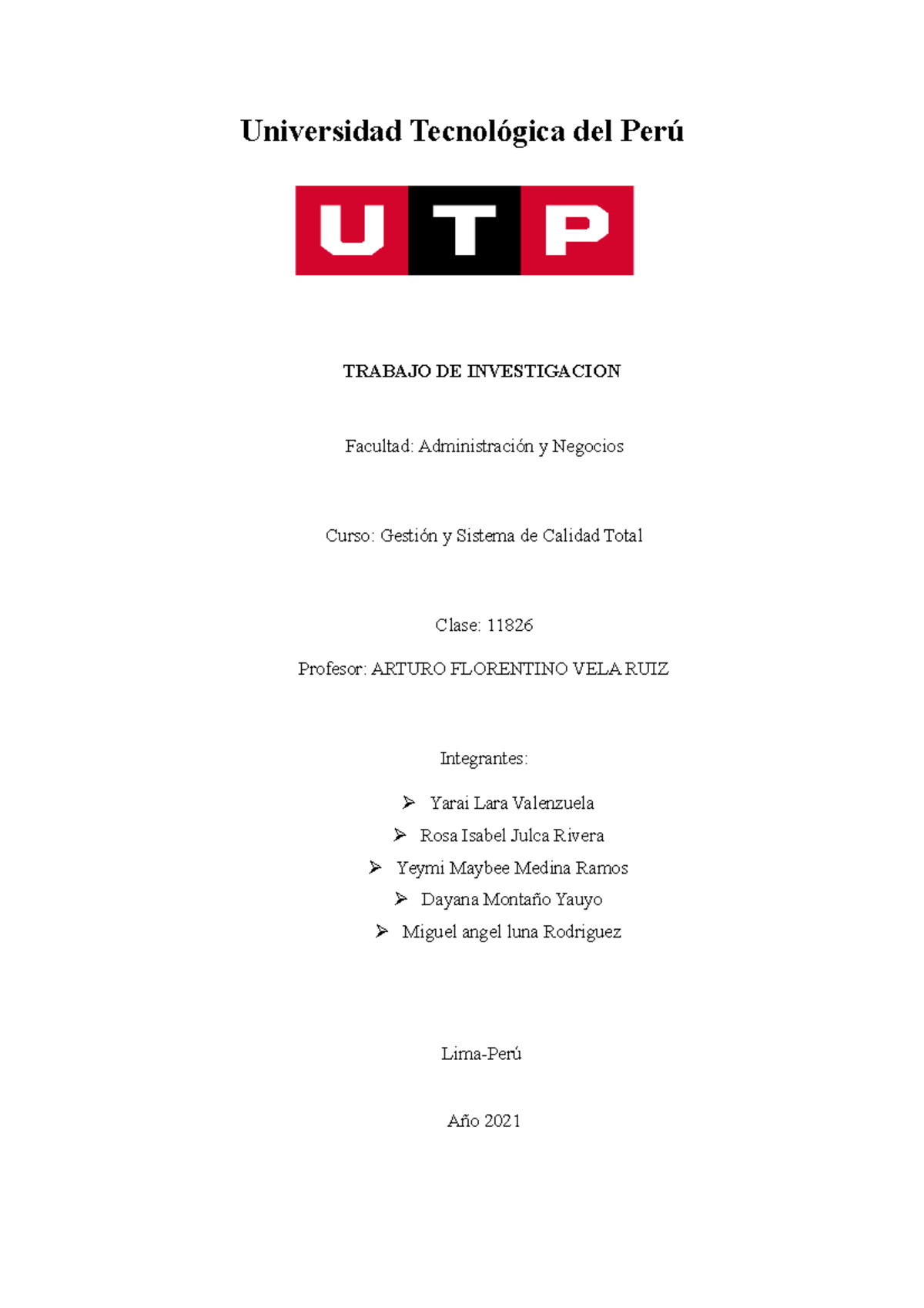 Trabajo Final: Análisis de Gestión en ELECTROPERU - Curso 11826 - Document Preview