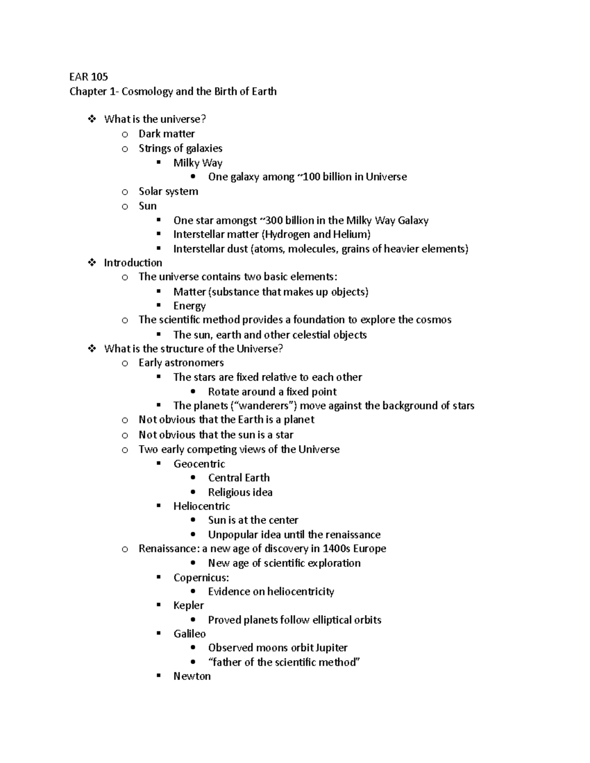 EAR 105- ch. 1 - chapter 1 notes for Fitzgerald - EAR 105 Chapter ...