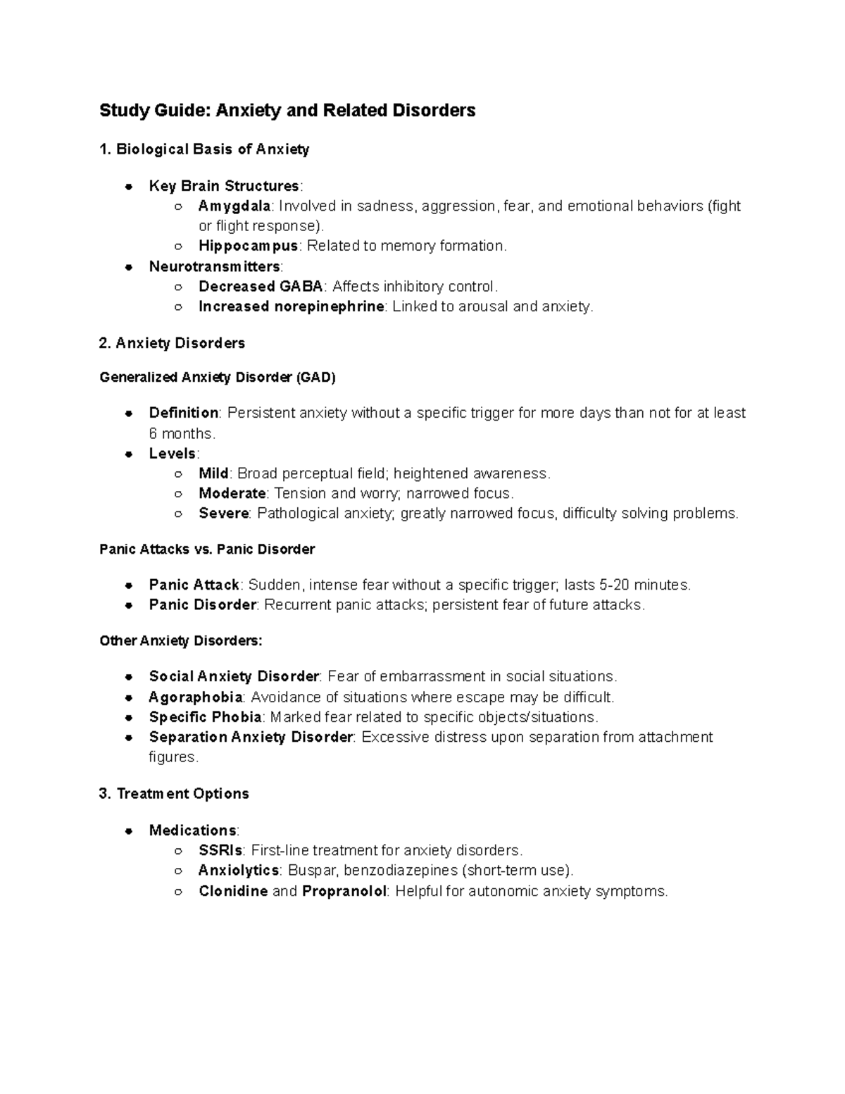 NUR 380 Study Guide - Study Guide: Anxiety and Related Disorders ...