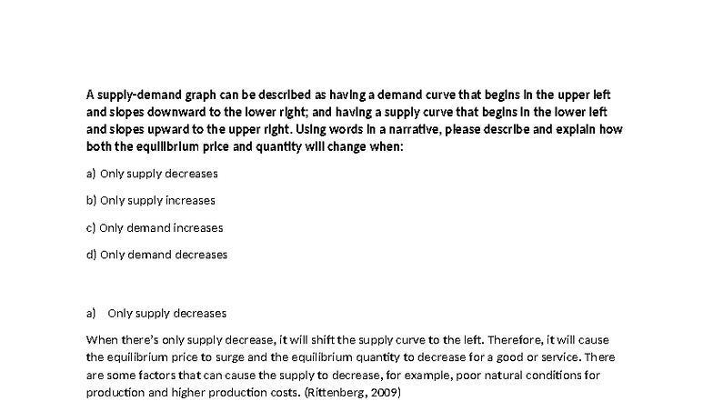 Learning Journal Unit 2: Analyzing Supply and Demand Changes - Studocu