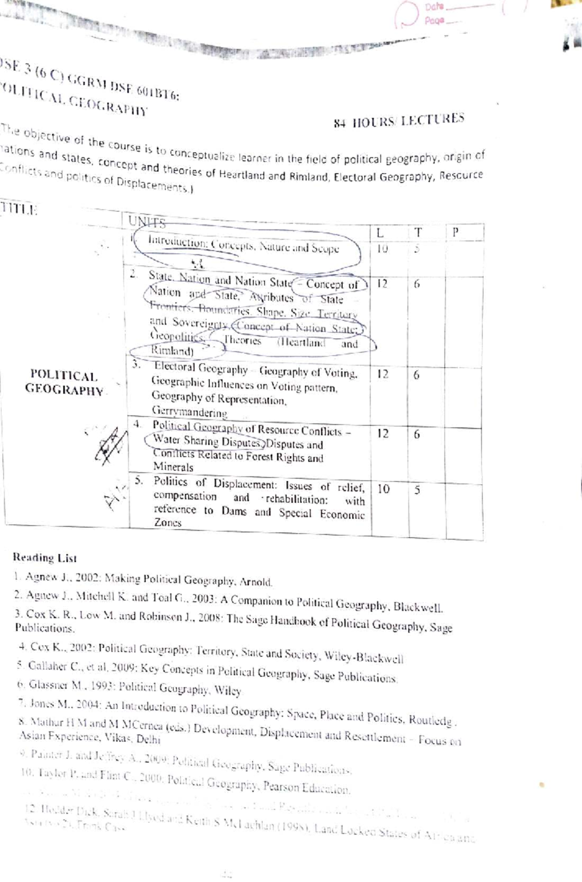 6th semester political geography - DSE 3( C)GGR )SE. 601 BT6: OLLICAL ...