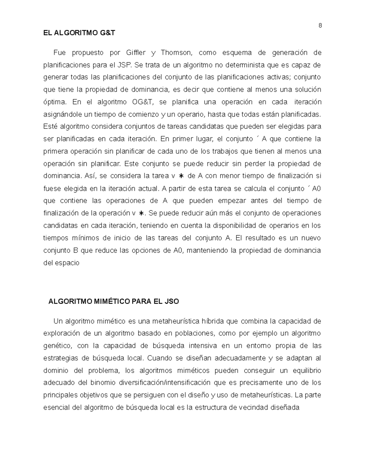 EL Algoritmo G - SEGUNDA ENTREGA - EL ALGORITMO G&T Fue propuesto por ...