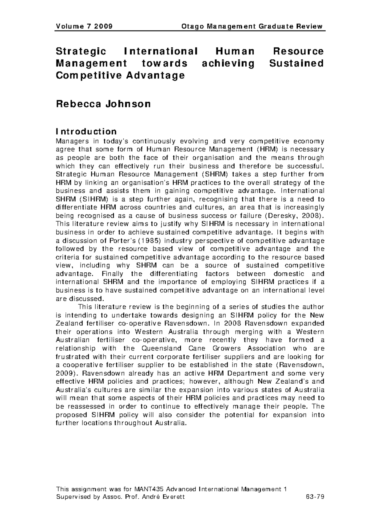 MANT435 Final Exam: Strategic International Human Resource Management ...