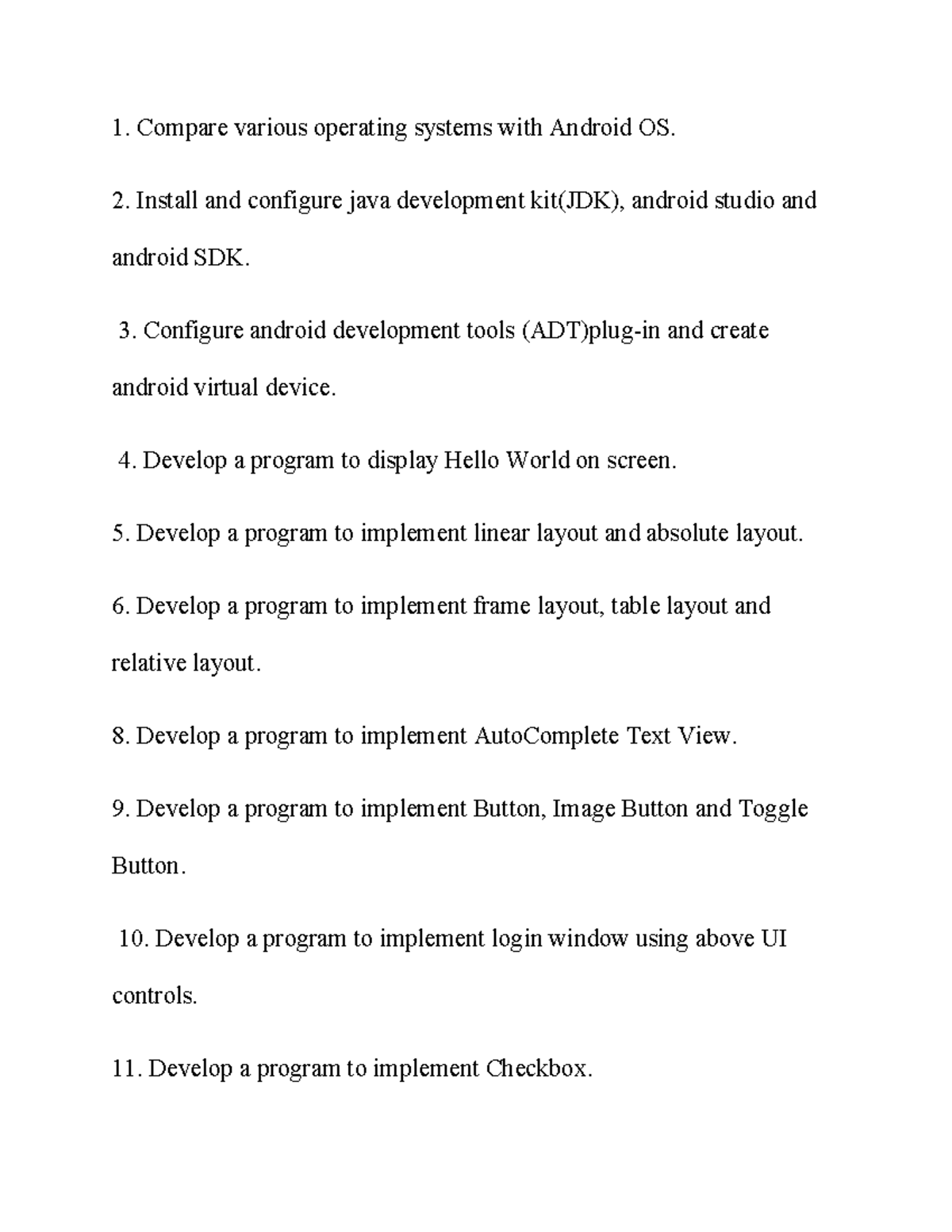 MAD Pracs - Android OS Development Guide and Projects - Studocu