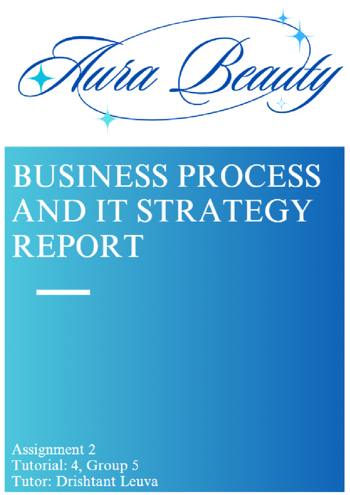 BPIT Assignment (HD): Strategic Plan for AURA (Aura Beauty) - Studocu