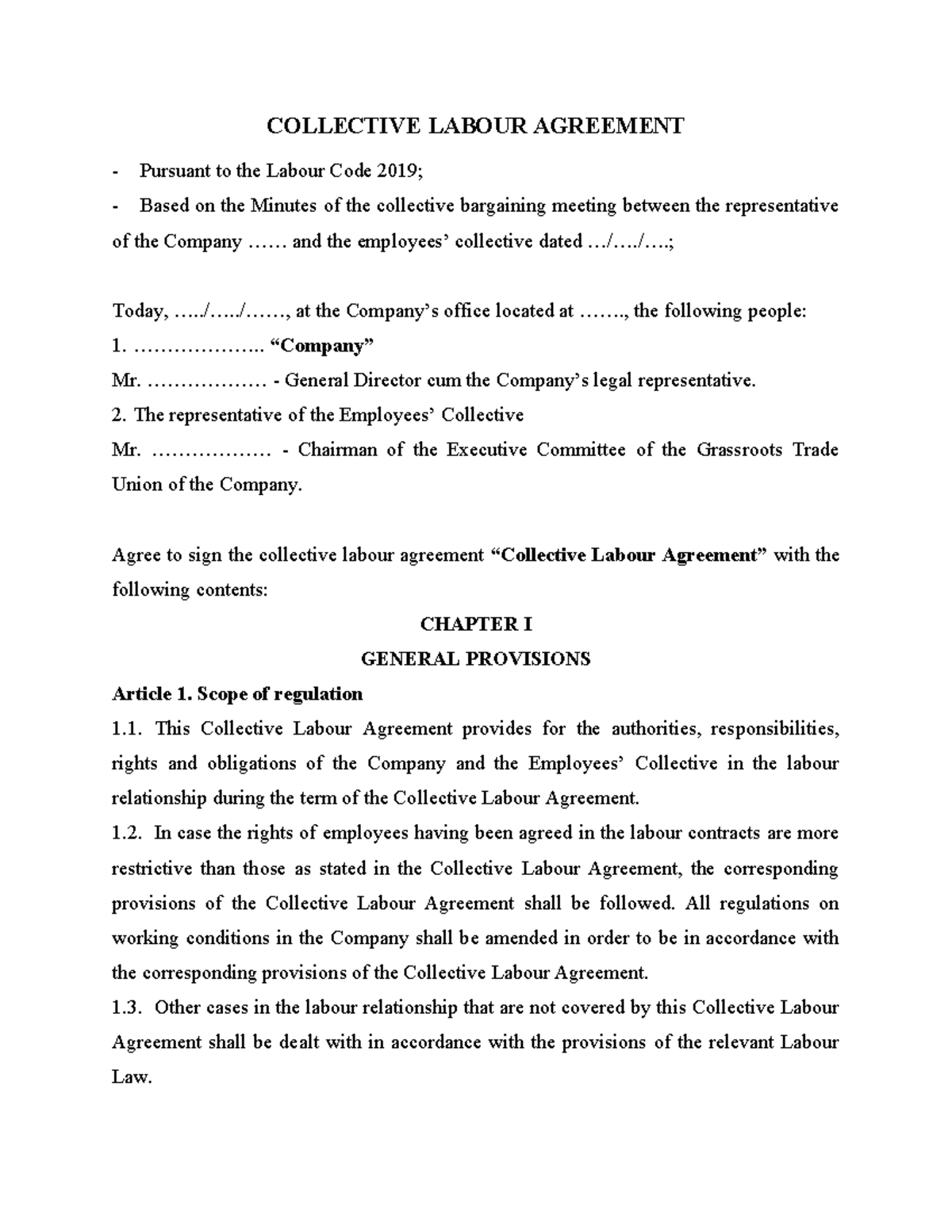 Collective Labour Agreement Overview: Key Provisions & Responsibilities ...
