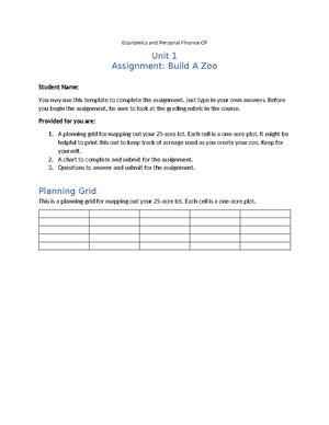 Unit3 Budget Expenses Assignment - Economics and Personal Finance CP ...