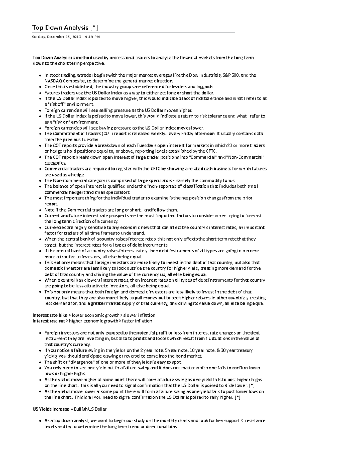 Top Down Analysis: Comprehensive Guide for Traders - Studocu