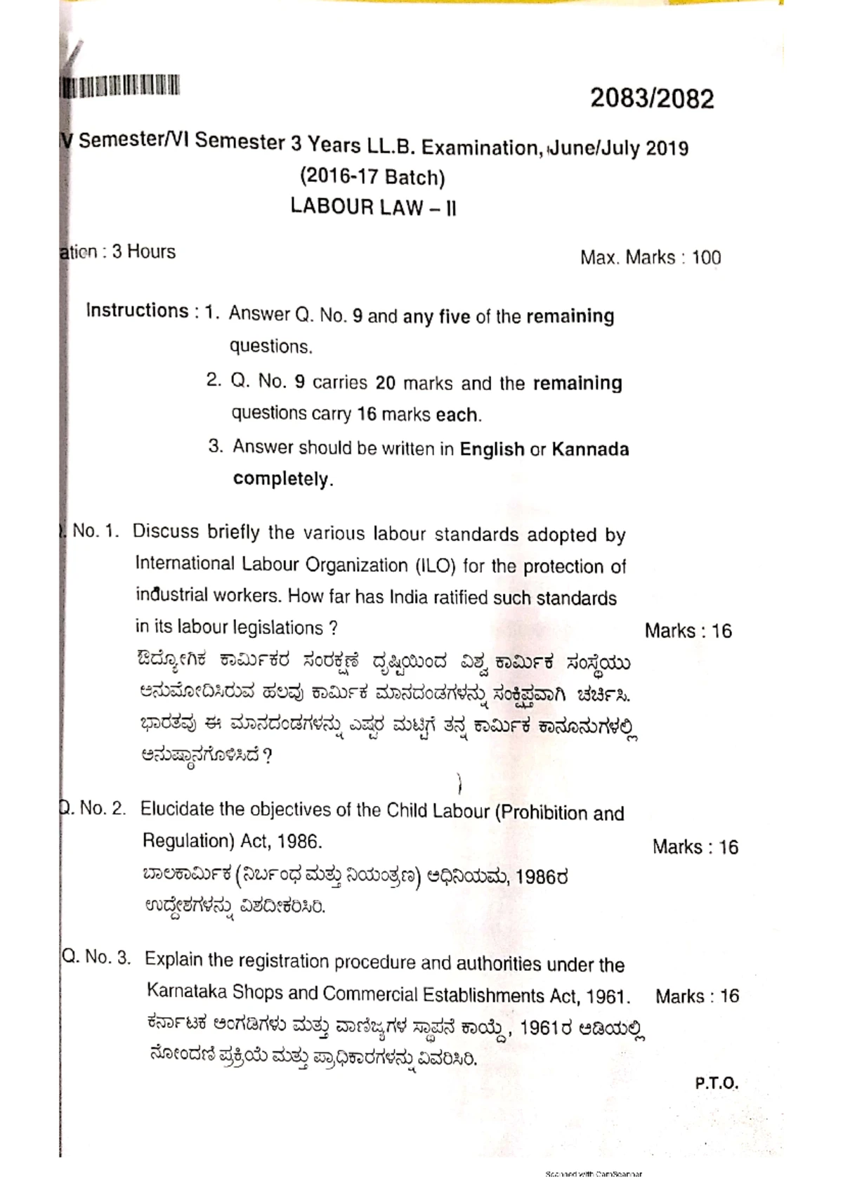 Labour law II old question paper - Ballb - Studocu