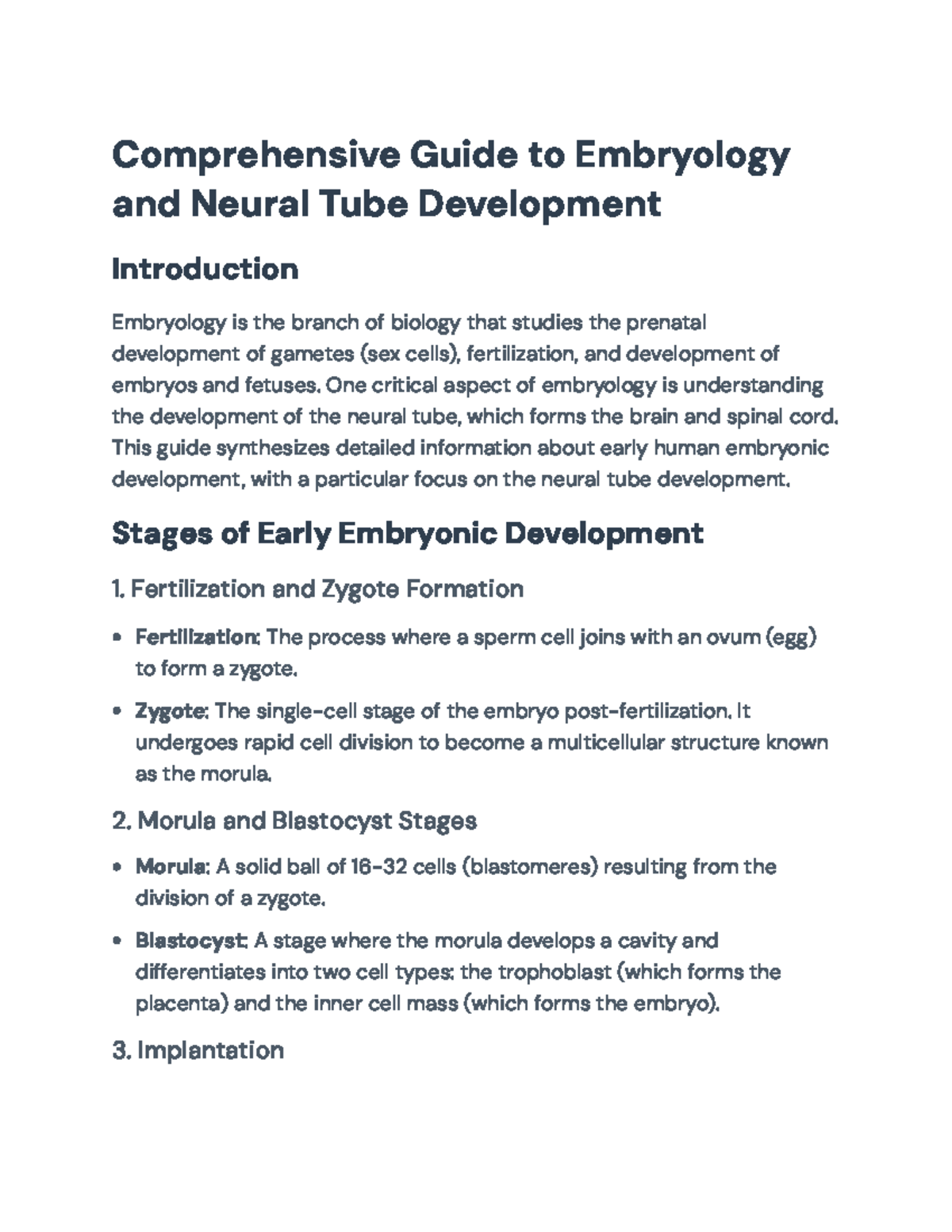 Comprehensive Guide to Embryology and Neural Tube Development ...
