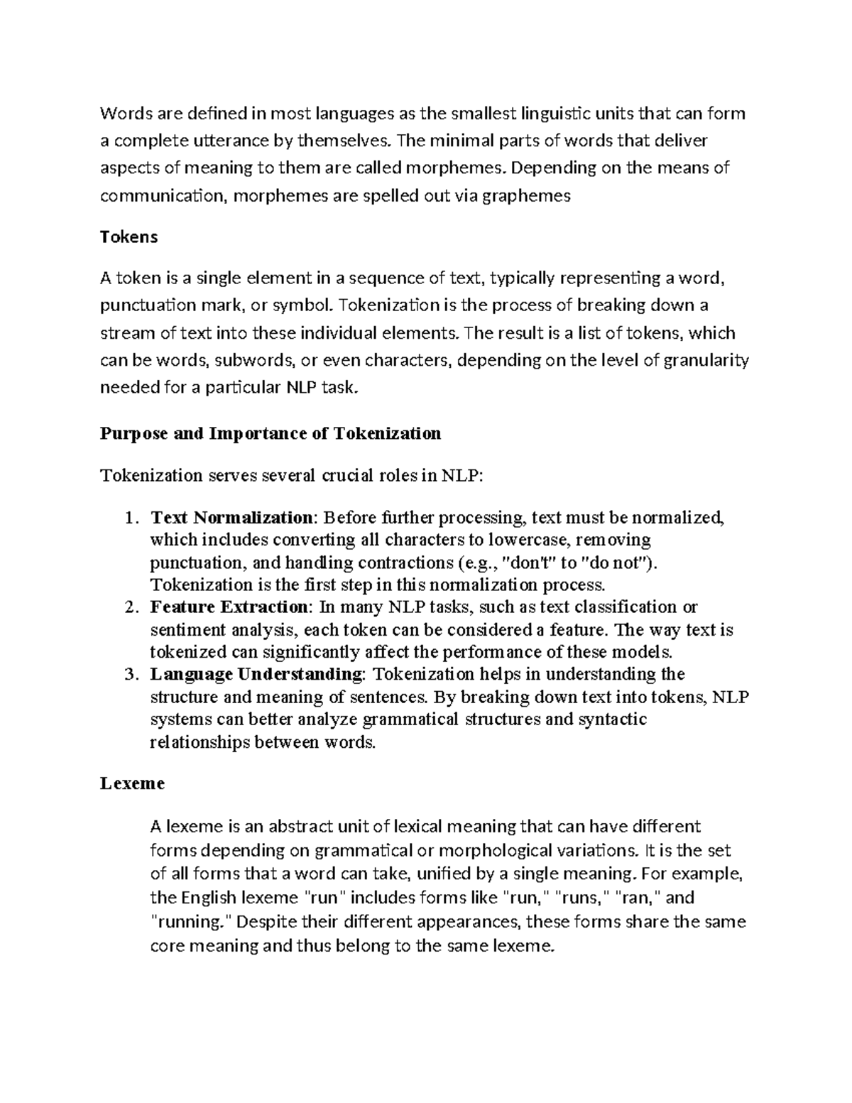 NLP 101: Understanding Tokens, Morphemes, and Lexical Structures - Studocu
