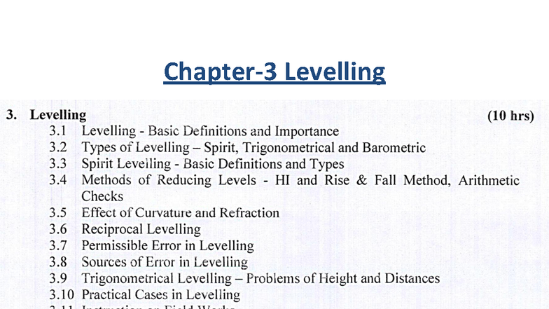 Chapter 3: Leveling Techniques and Terminology in Surveying - Studocu