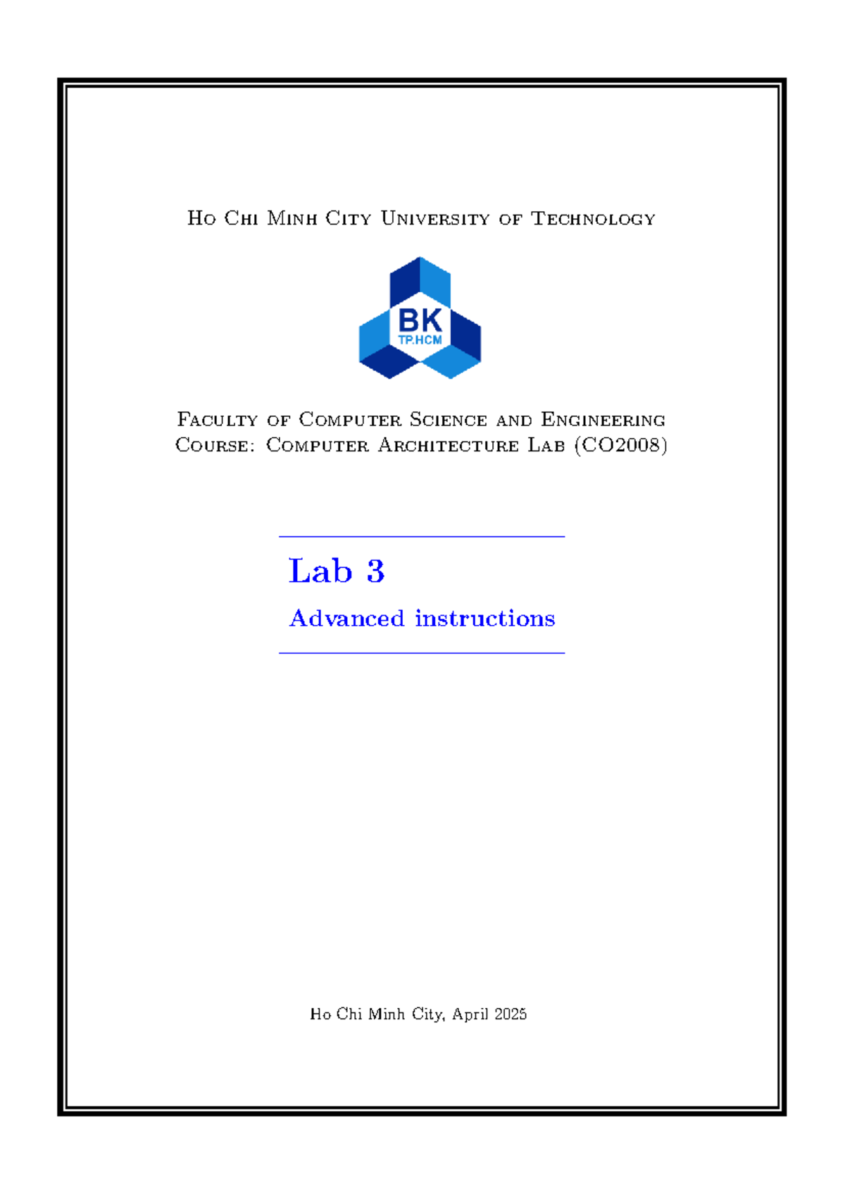Lab 3 - Advanced Instructions for CO2008 Computer Architecture - Studocu
