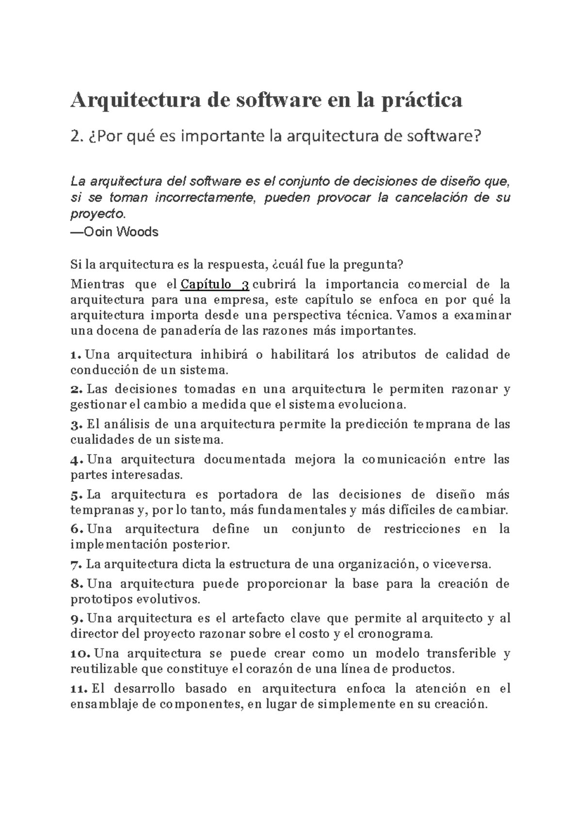 Arquitectura de software en la práctica cap 2 - ¿Por qué es importante ...