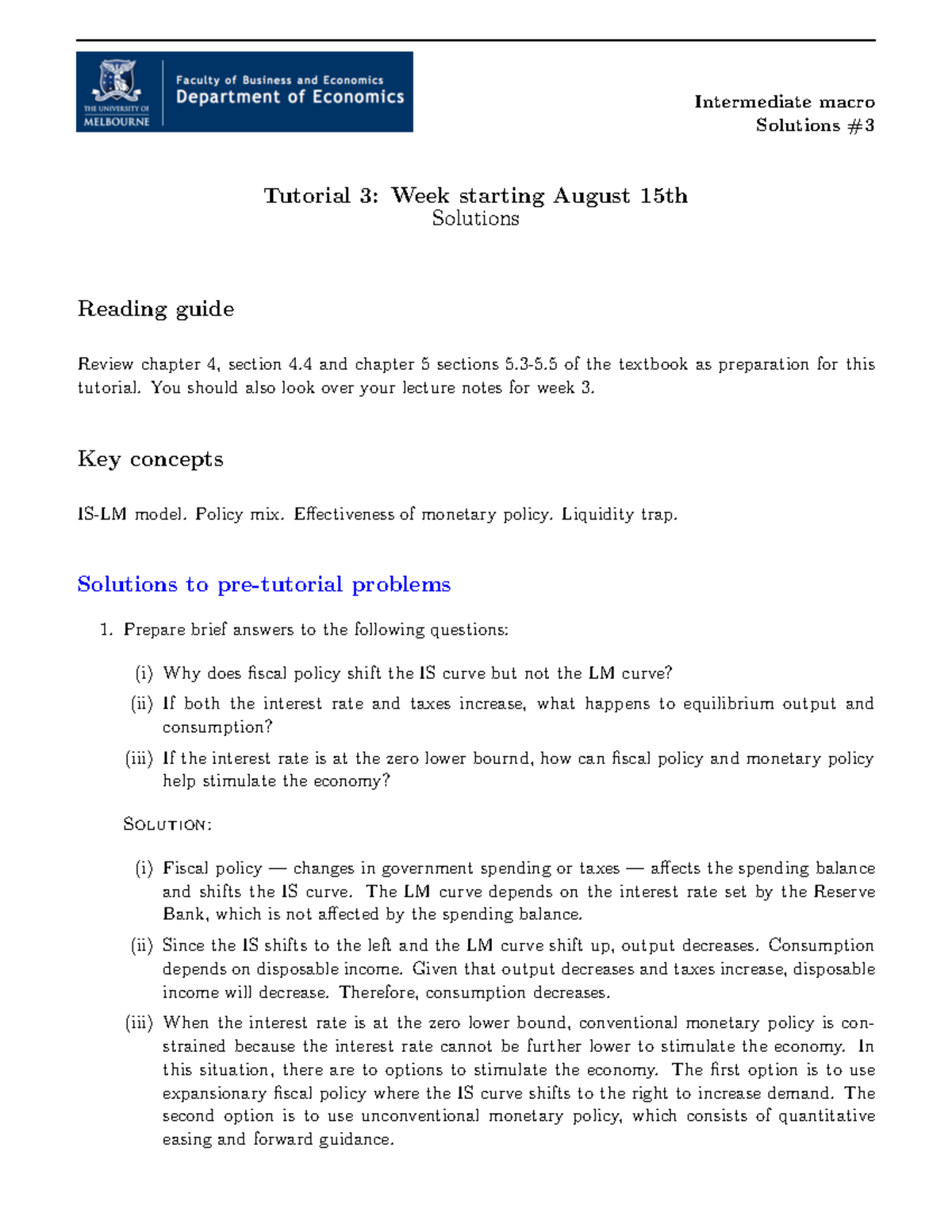 Solutions 3 - Intermediate macro Solutions # Tutorial 3: Week starting ...