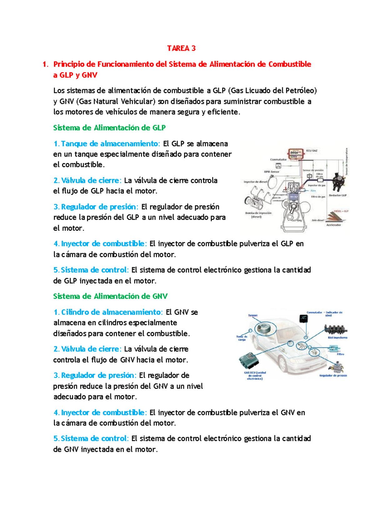 TAREA 3: Funcionamiento y Componentes de Sistemas de GLP y GNV - Studocu