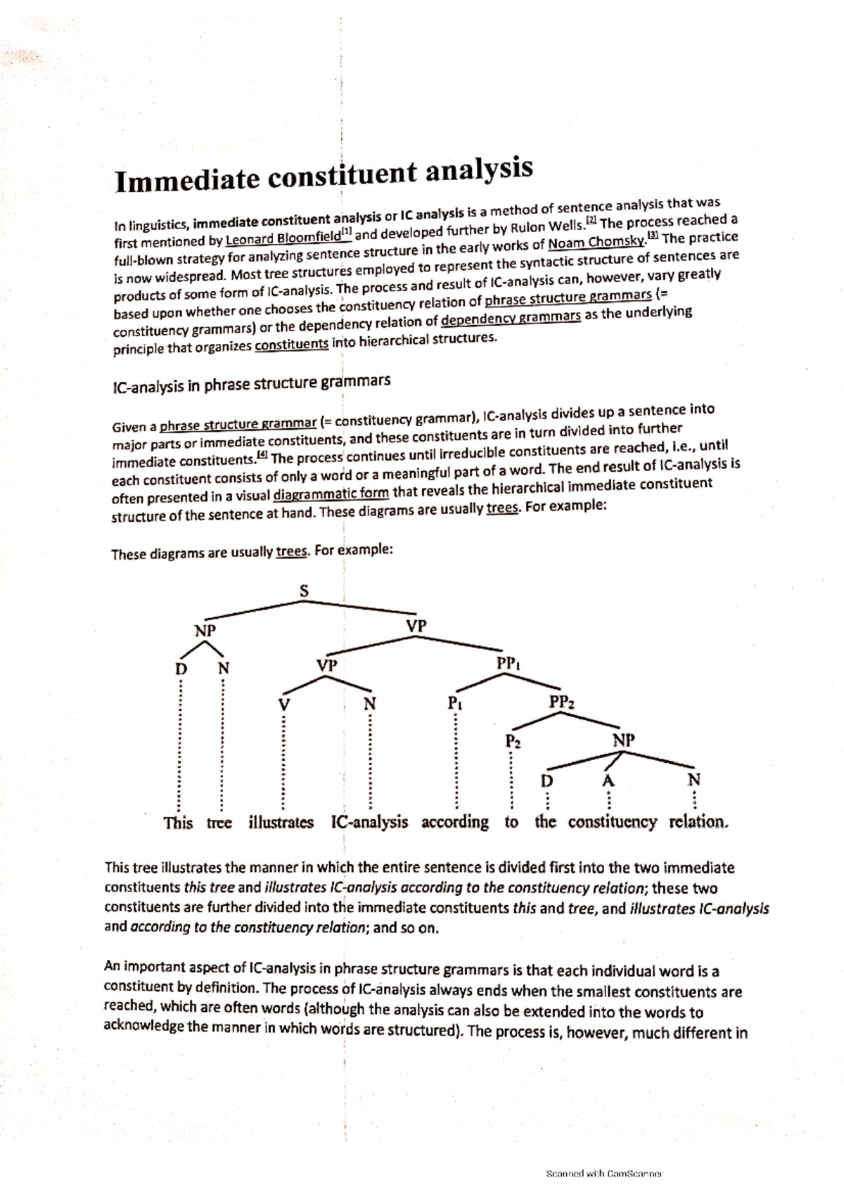 IC Analysis in Linguistics: Key Concepts and Approaches - Studocu