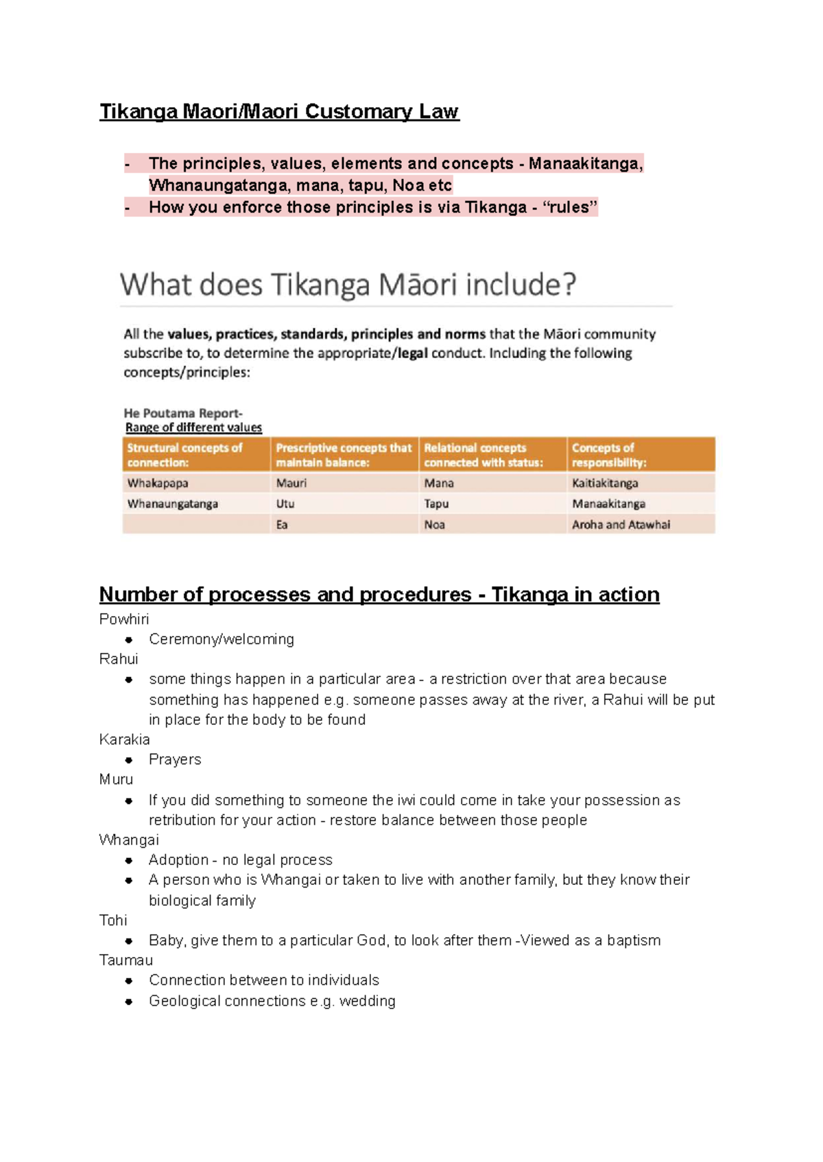 Law141 Tikanga Māori: Principles, Values, and Legal Implications - Studocu
