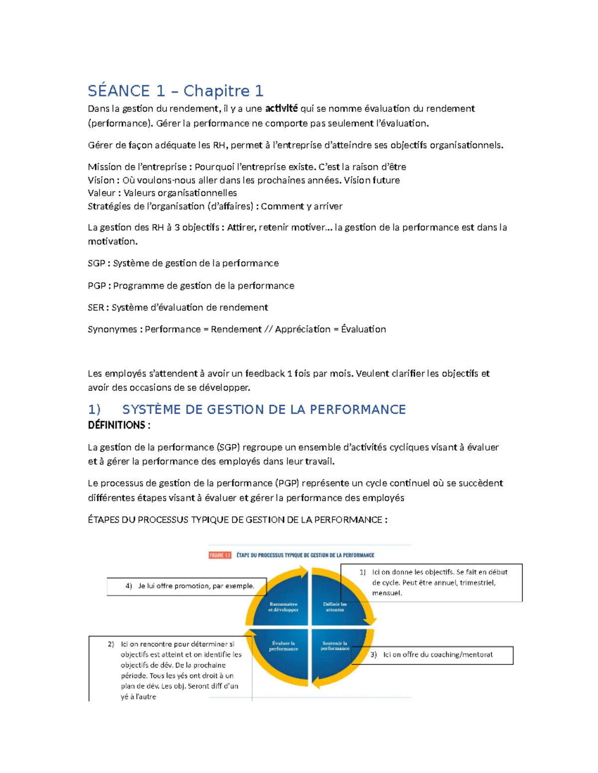 Gestion du rendement et de la performance - PLAN DE COURS Gestion du ...
