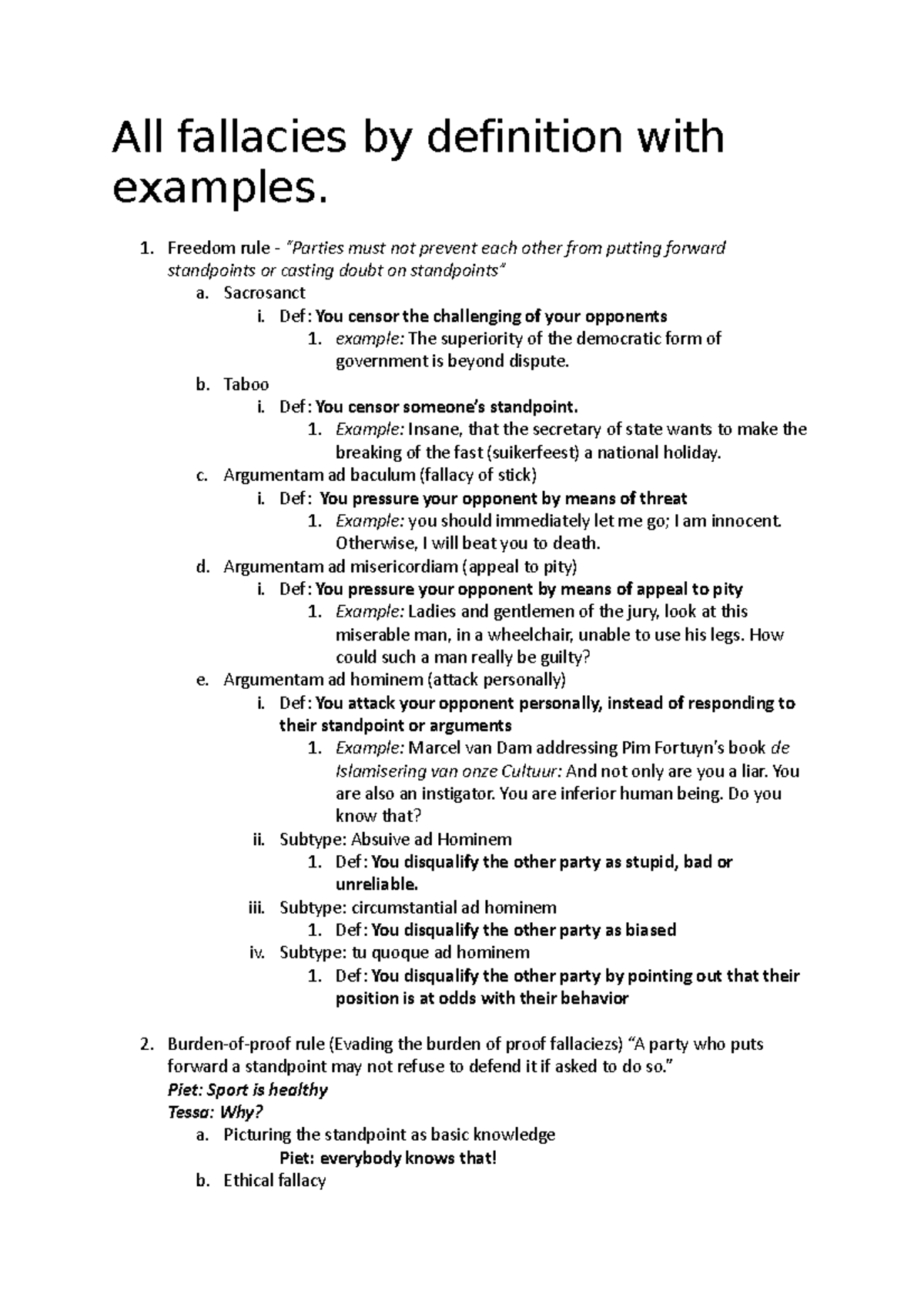 All Fallacies Explained: Definitions & Examples for R&A Study - Studeersnel