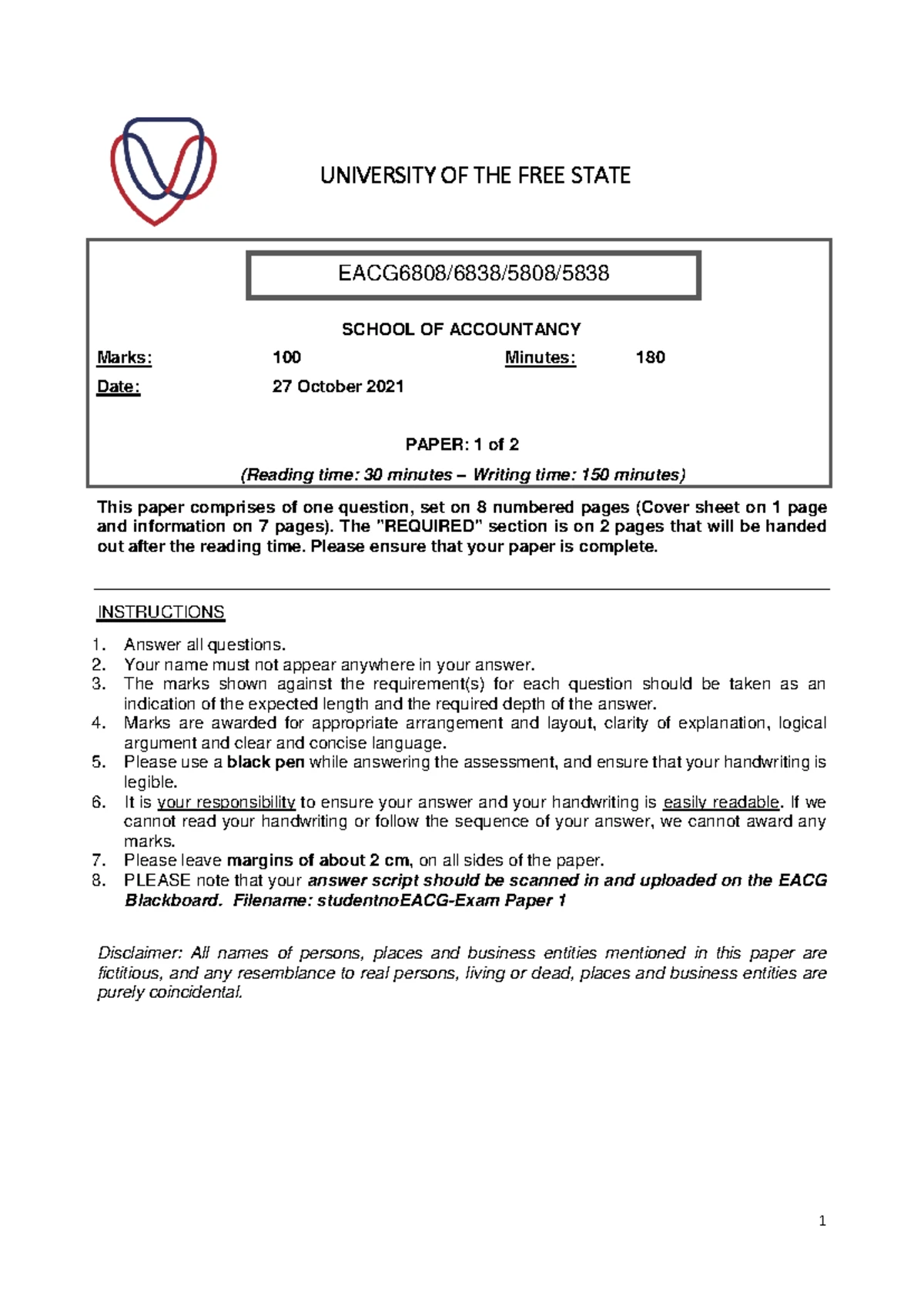UFS Paper 1 Nov Exam Suggested Solution: Risks of Material Misstatement ...