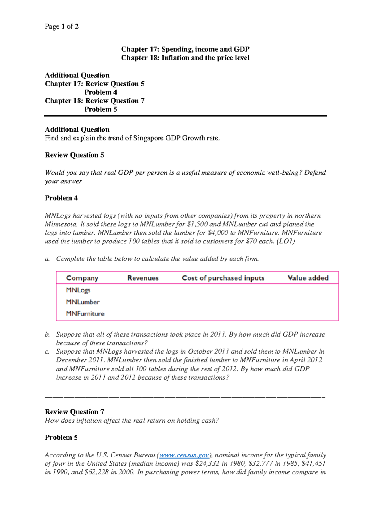 ECO 101 Final Exam: Week 9 Questions on GDP & Inflation - Studocu